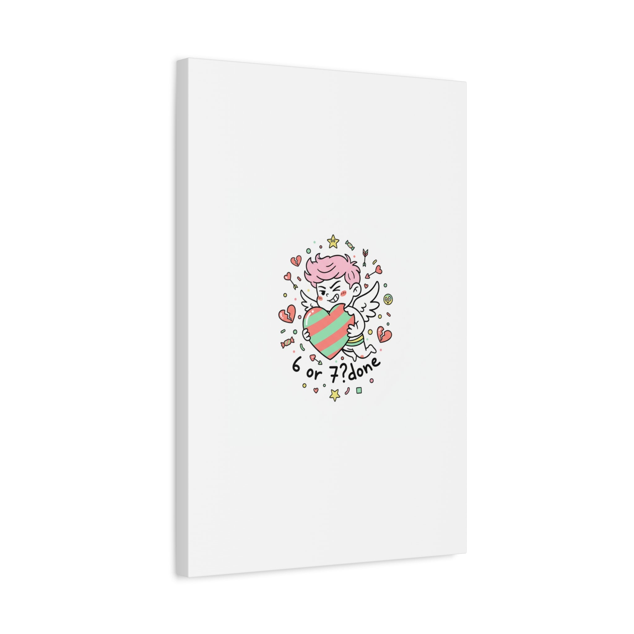 Weird Cupid heart illustration Canvas | Weird Valentine, quirky chaotic love