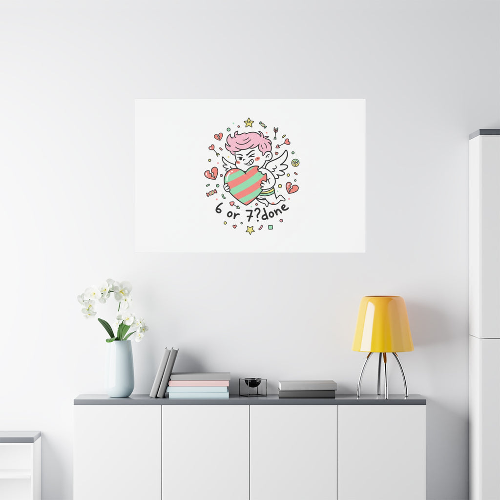 Weird Cupid heart illustration Canvas | Weird Valentine, quirky chaotic love