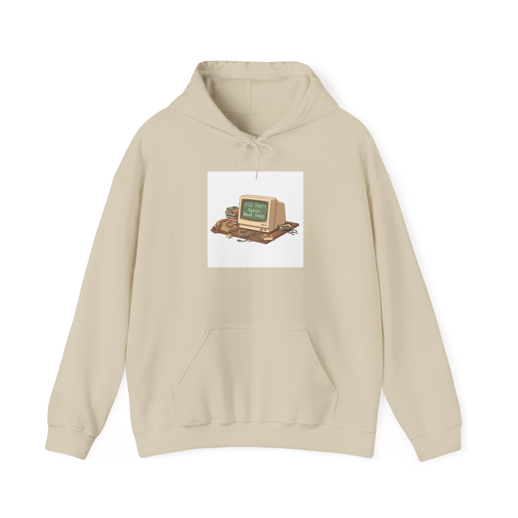 “Resolution Failed” Retro Computer Hoodie | resolution joke shirt, January burnout meme