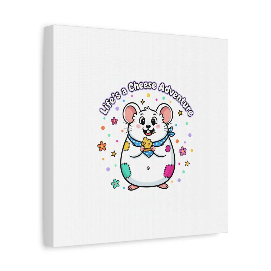 Life's a Cheese Adventure Canvas | Rodent-Core rat art print