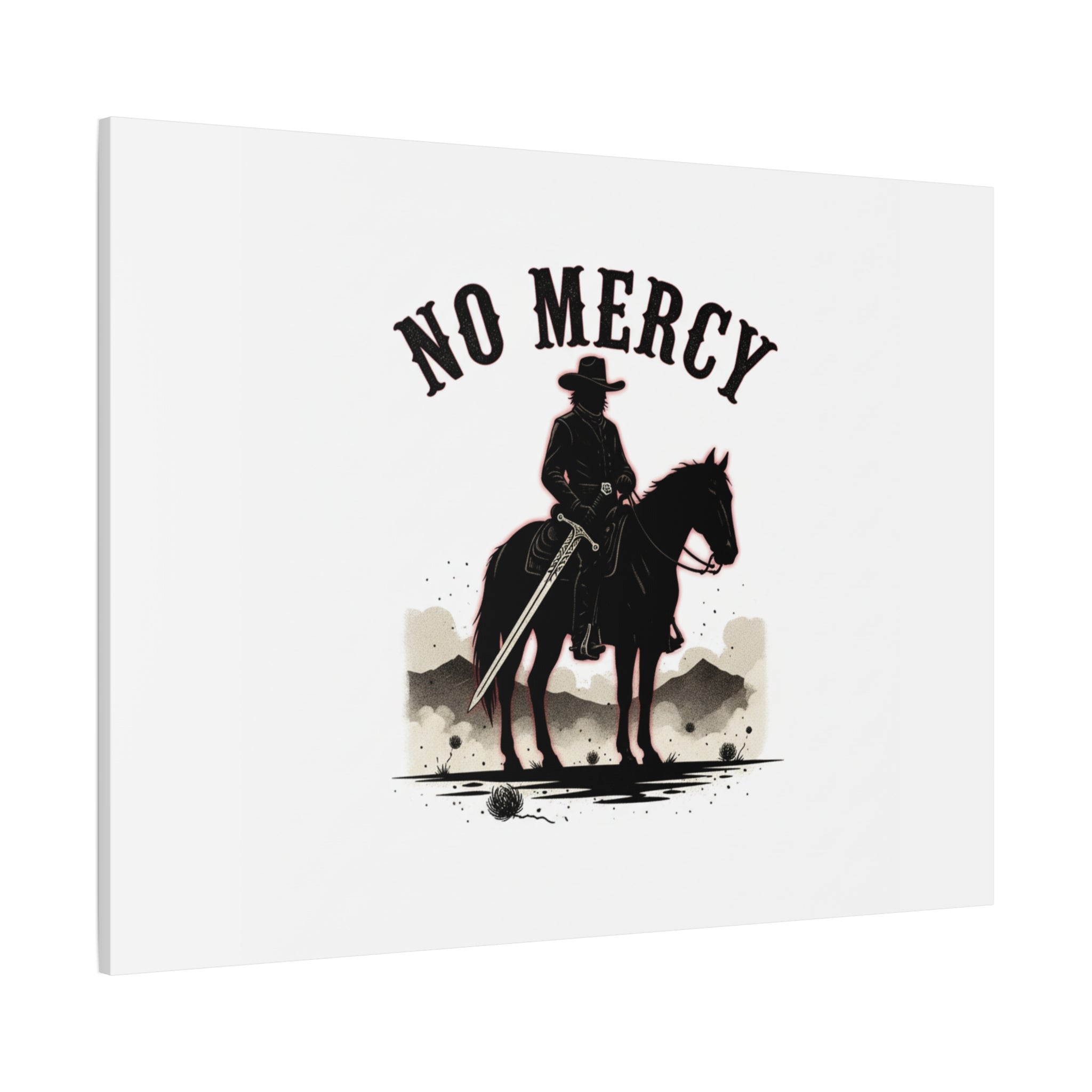 No Mercy Cowboy Skull Canvas | western skull art, gothic Americana
