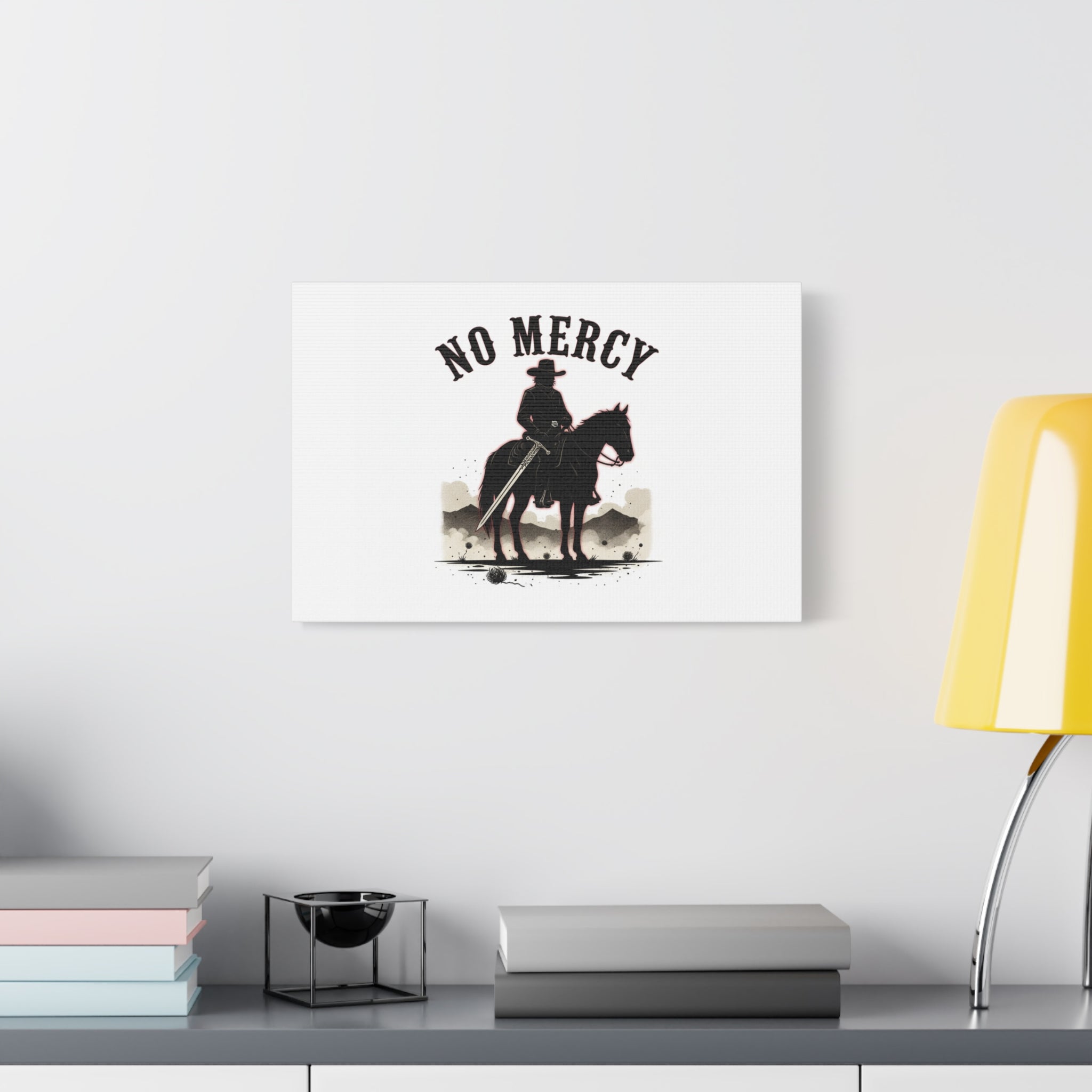 No Mercy Cowboy Skull Canvas | western skull art, gothic Americana