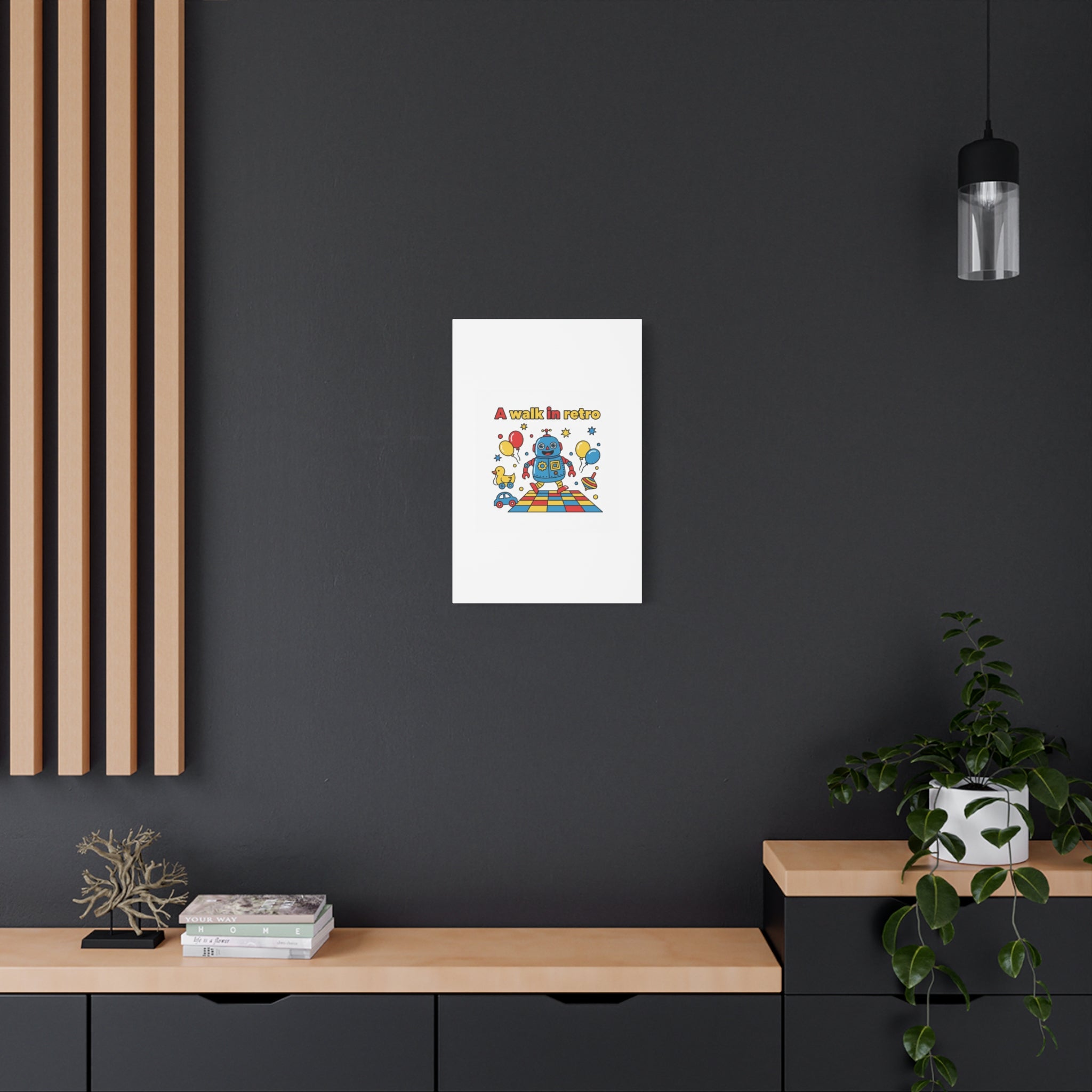 Retro Toy Robot Canvas | Throwback Kid, Primary Color Nostalgia