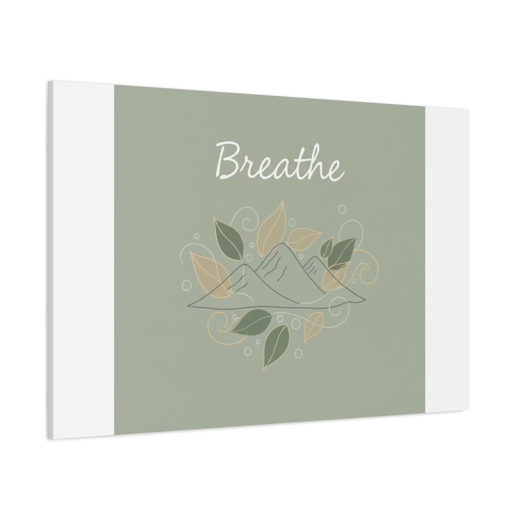 Breathe Mountain Line Canvas | Nature Symbols, Minimal Forest Wall Art