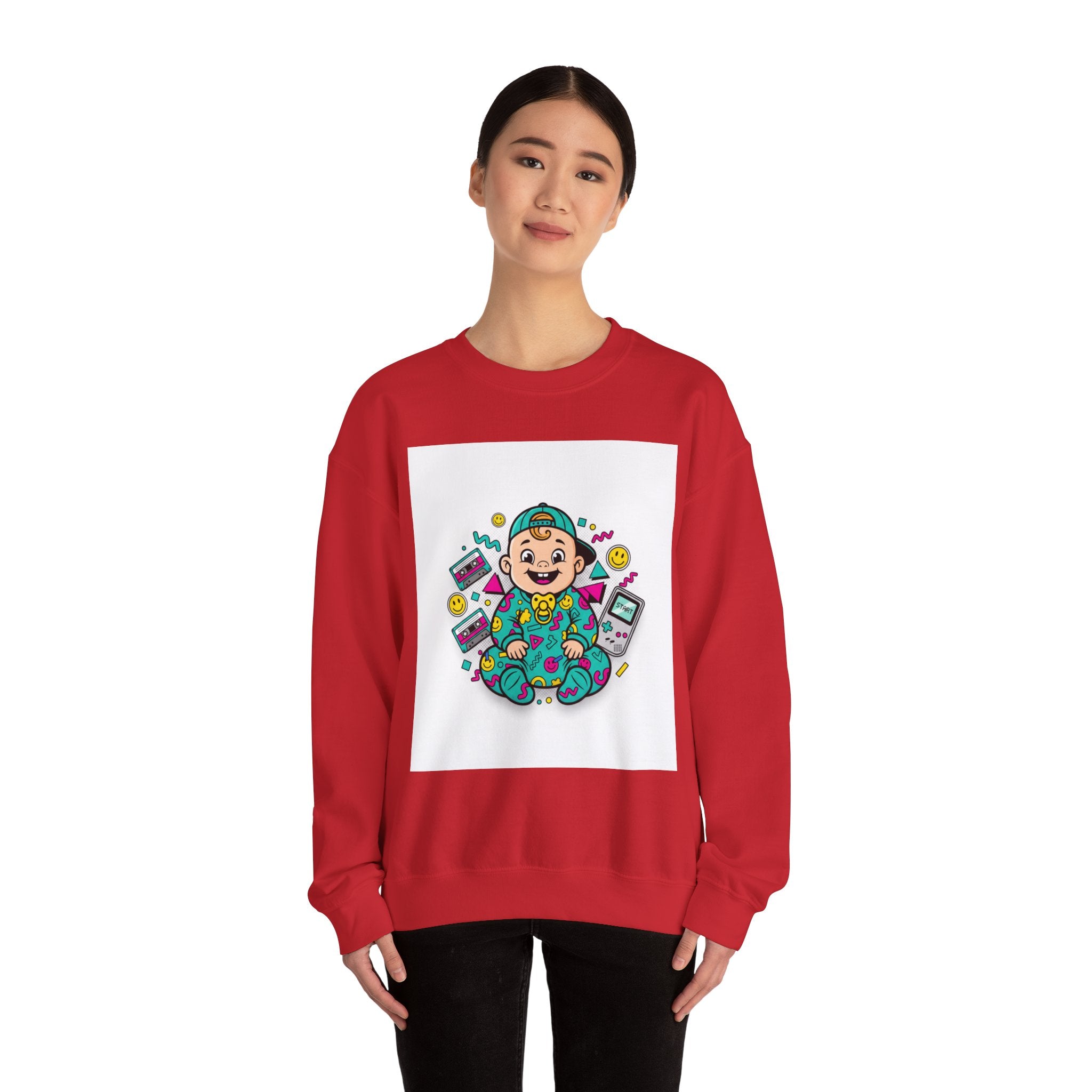 Retro Gamer Baby Crewneck Sweatshirt — Cute Arcade Controller Design