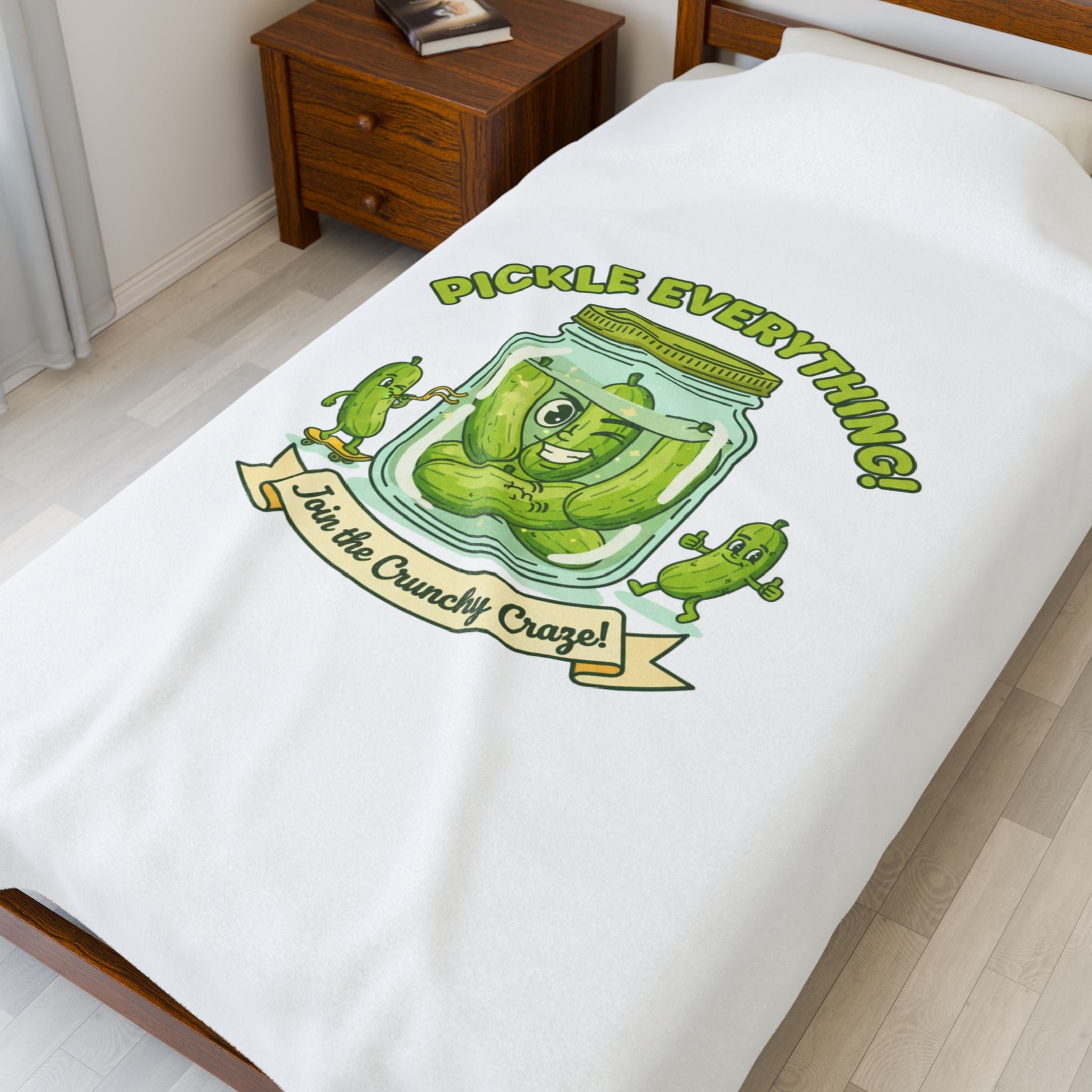 Pickle Everything Jar Design Plush Blanket | Brine Design, Pickle Lover