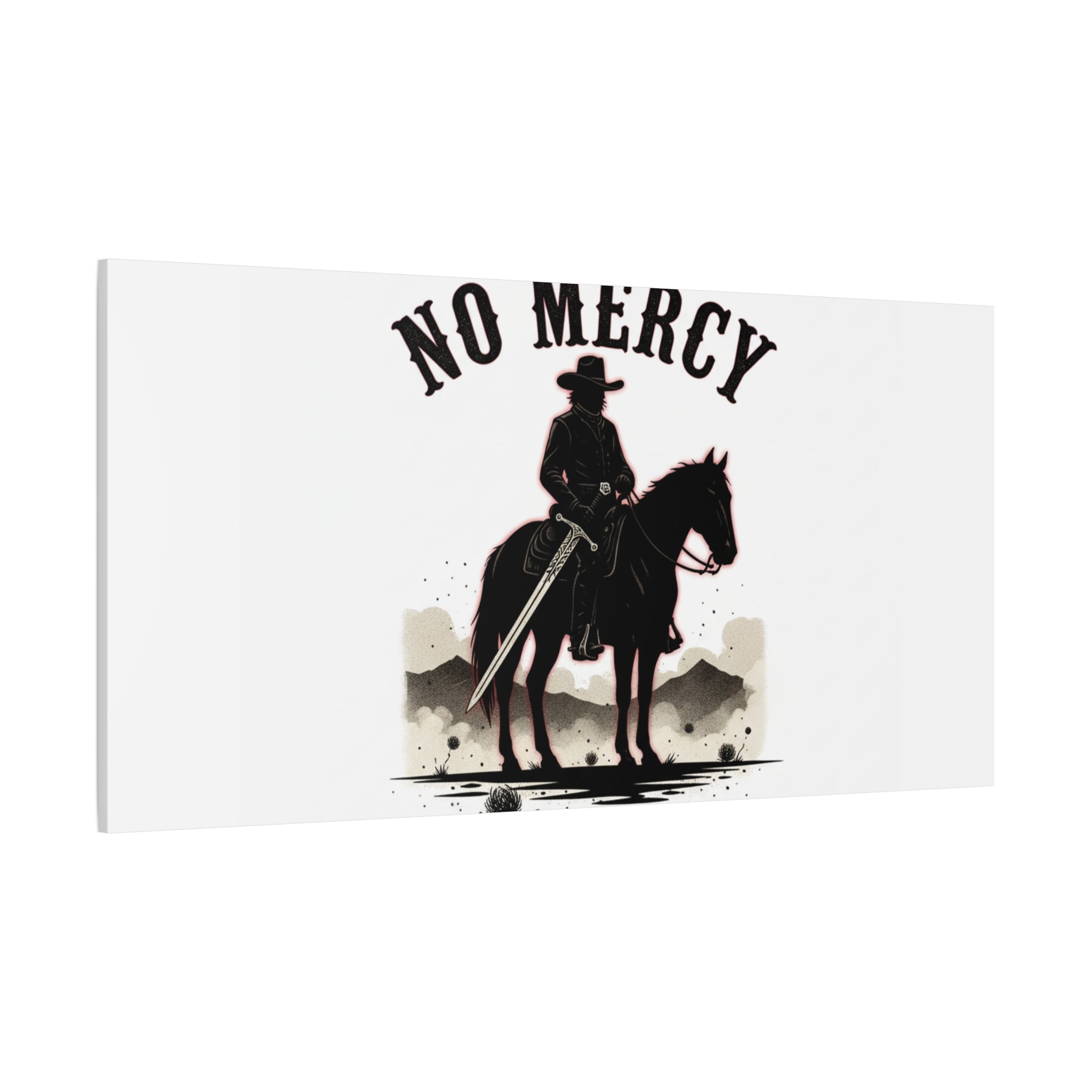 No Mercy Cowboy Skull Canvas | western skull art, gothic Americana