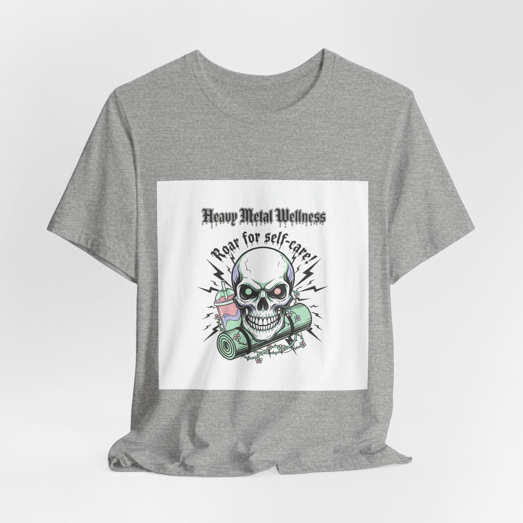 Heavy Metal Wellness Skull Tee | metal font shirt, gothic wellness quote