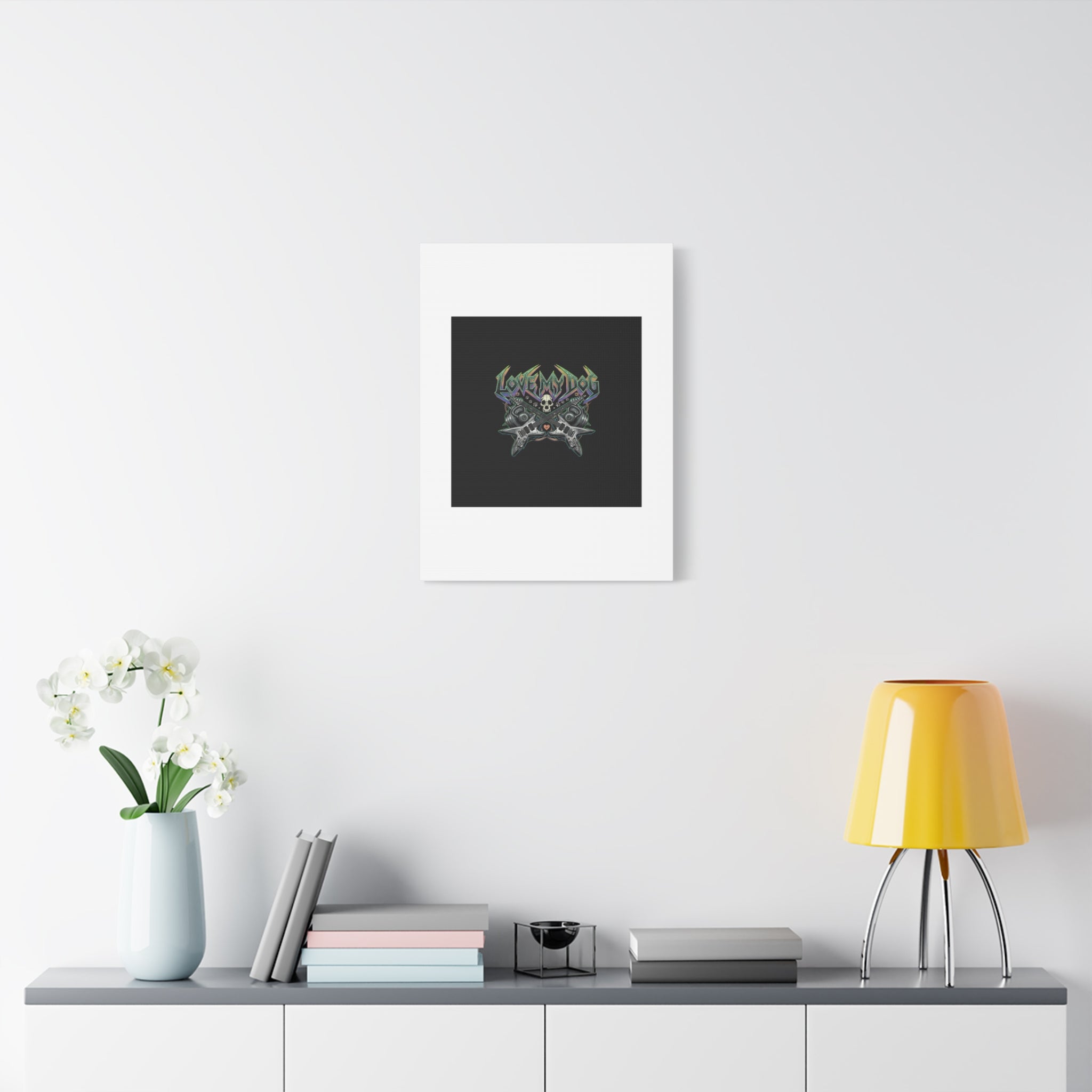 Love My Dog metal font Canvas | gothic wellness quote, edgy self-care merch