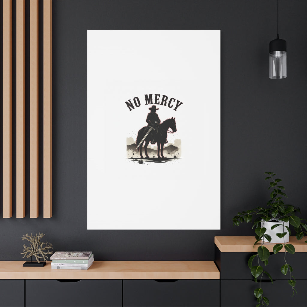 No Mercy Cowboy Skull Canvas | western skull art, gothic Americana