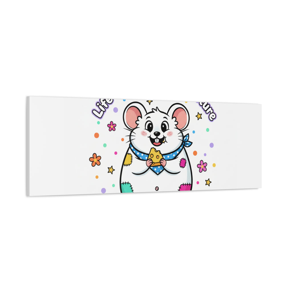 Life's a Cheese Adventure Canvas | Rodent-Core rat art print