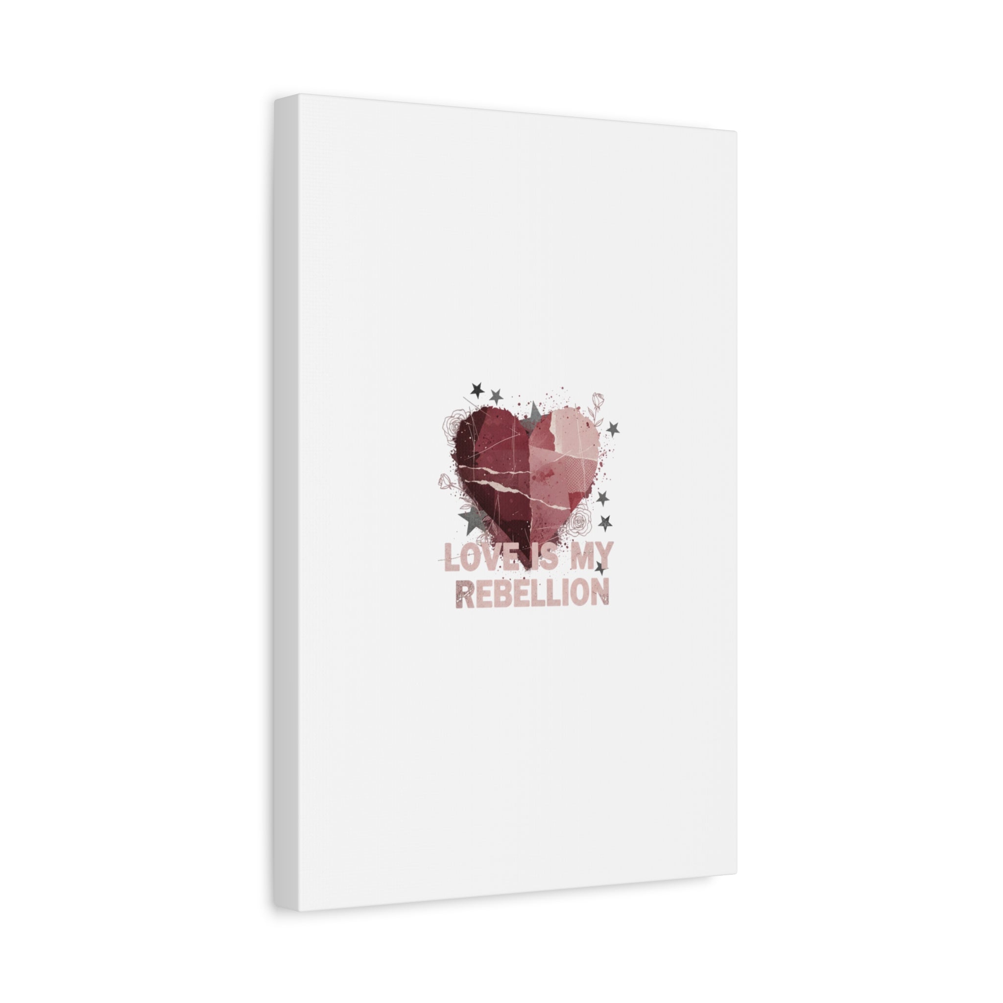 Love Is My Rebellion Canvas | Soft Grunge Hearts, Distressed Valentine Collage