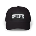Look Up Embroidered Dad Cap — Minimalist White Baseball Hat