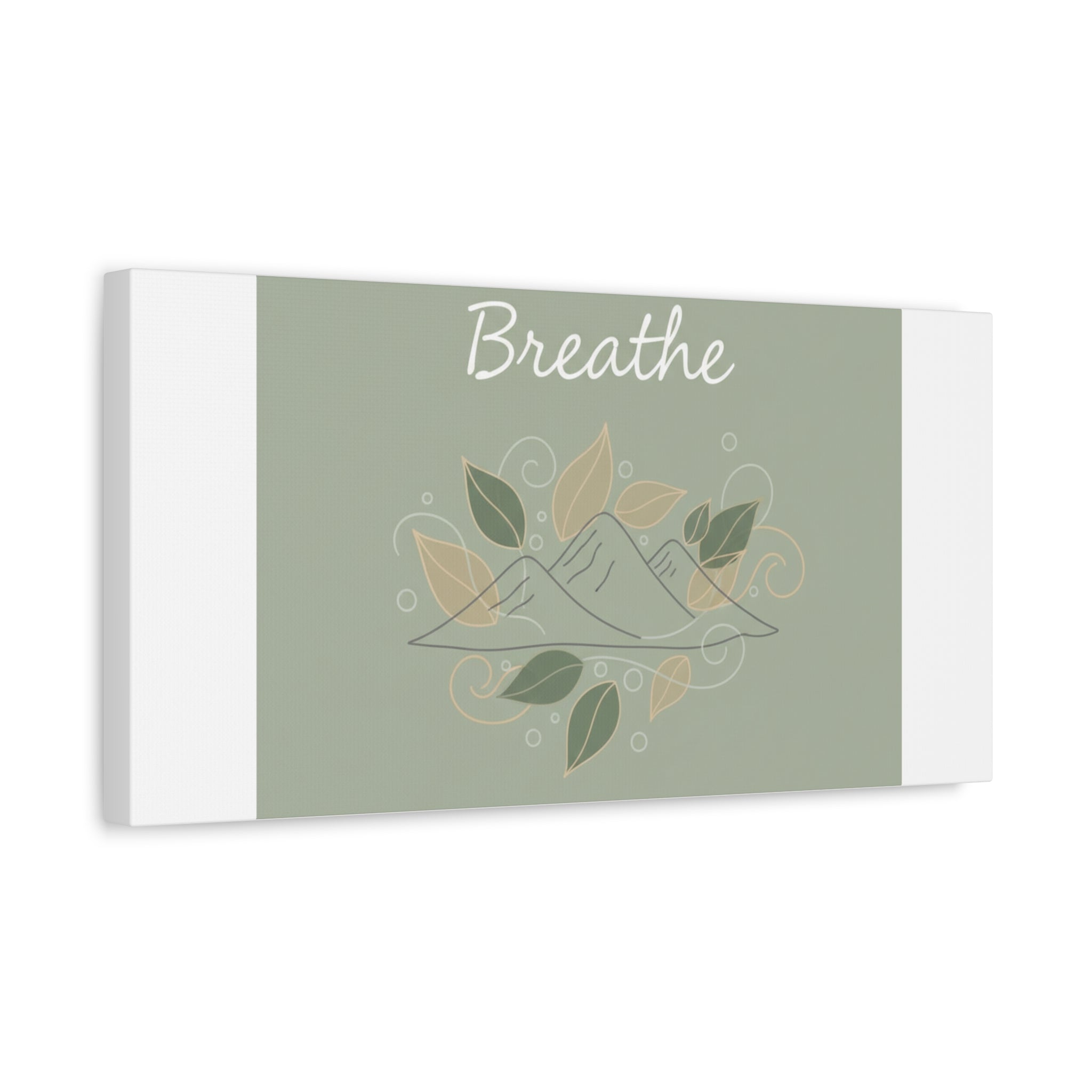 Breathe Mountain Line Canvas | Nature Symbols, Minimal Forest Wall Art
