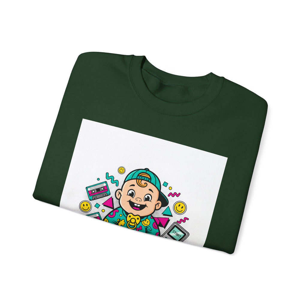 Retro Gamer Baby Crewneck Sweatshirt — Cute Arcade Controller Design