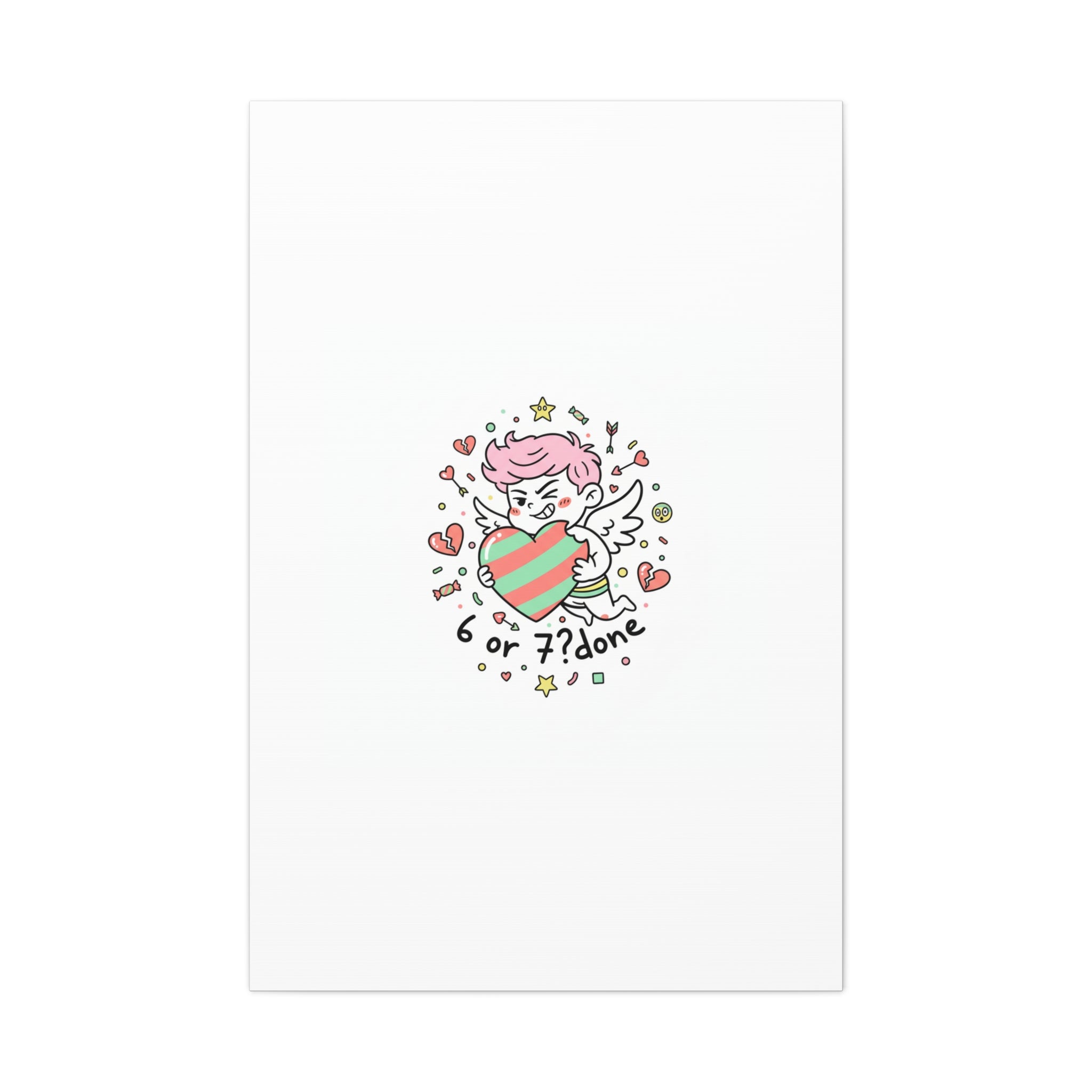 Weird Cupid heart illustration Canvas | Weird Valentine, quirky chaotic love