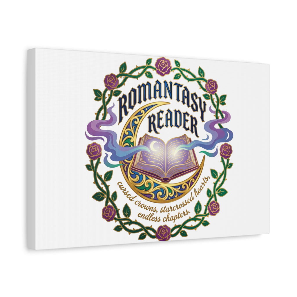 Romantasy Reader Canvas Print | enchanted bookish celestial gothic
