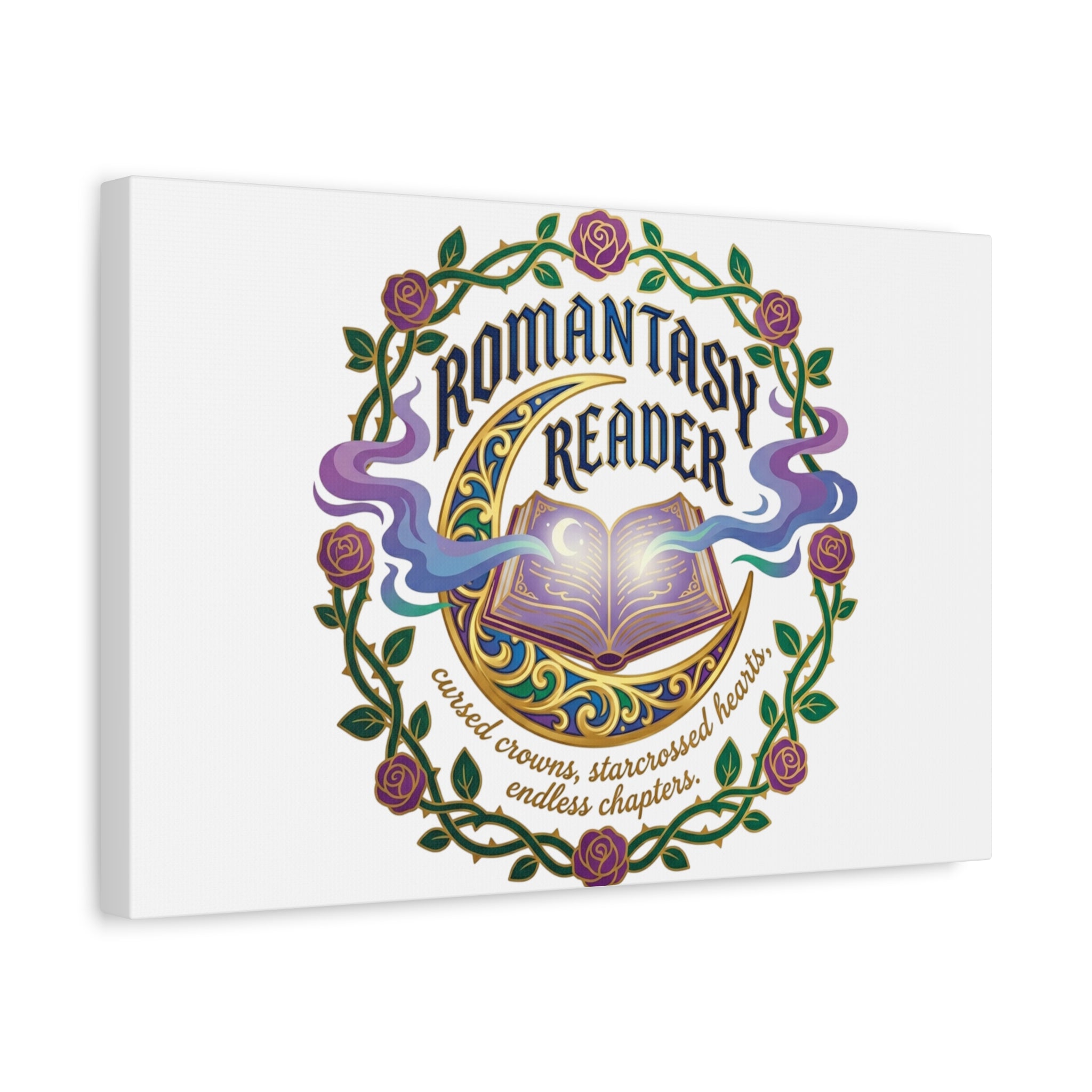 Romantasy Reader Canvas Print | enchanted bookish celestial gothic