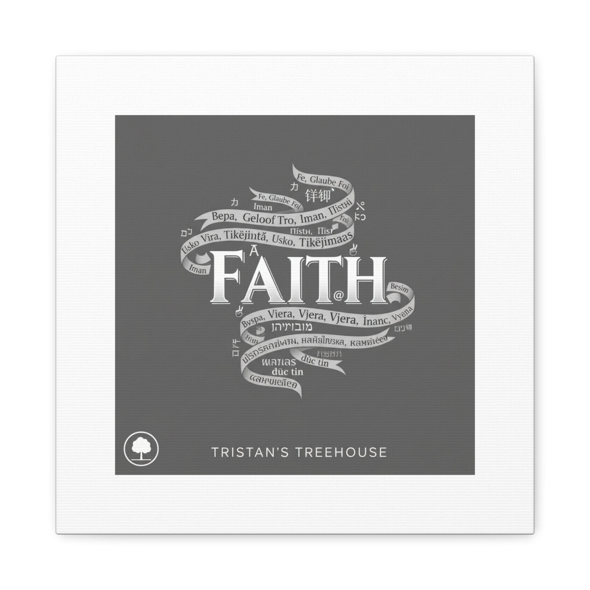 handwritten faith ribbon Canvas | sketch aesthetic, doodle design