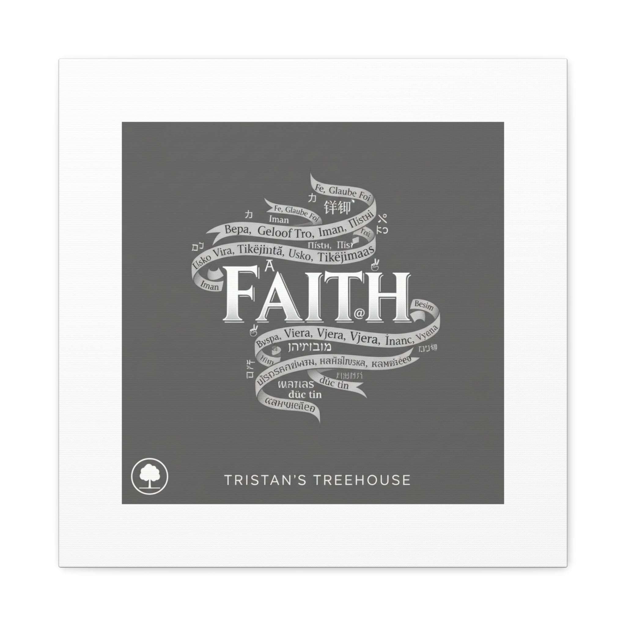 handwritten faith ribbon Canvas | sketch aesthetic, doodle design