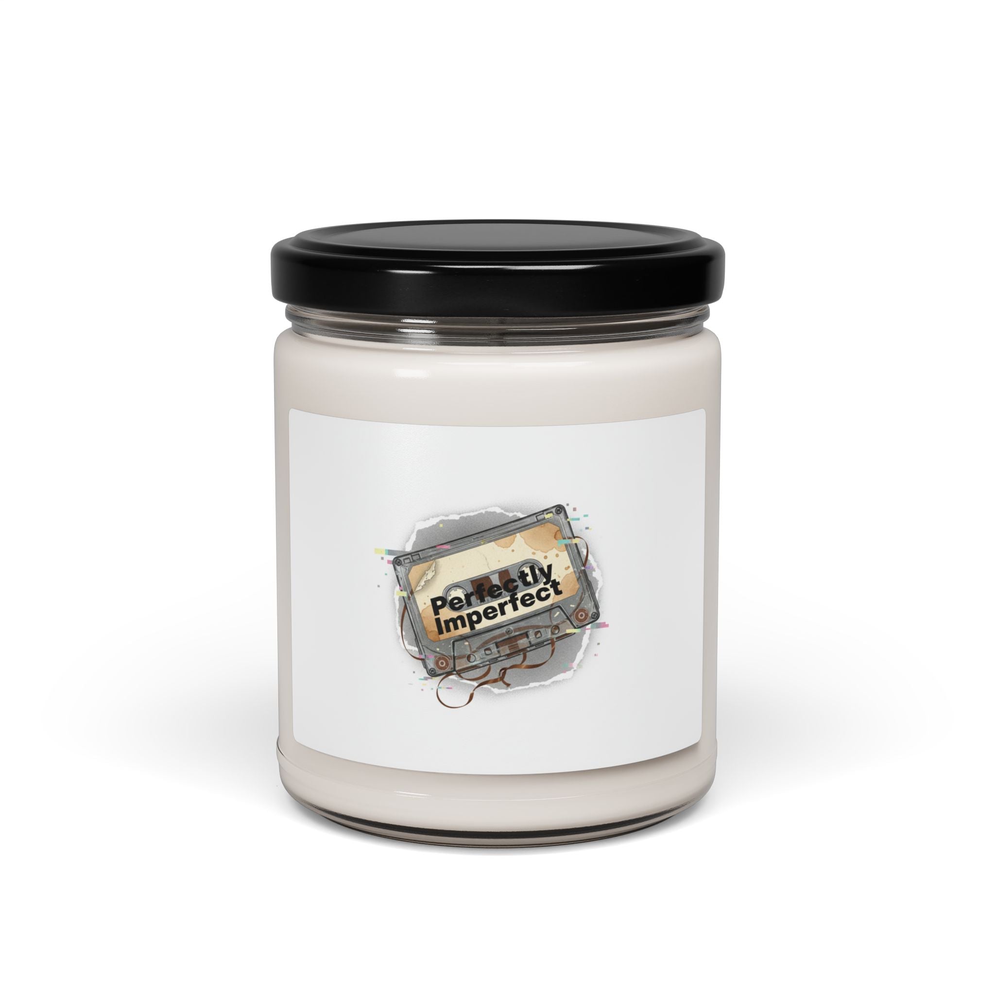 Perfectly Imperfect Glitch Candle, Soy Jar | Retro Tech Static