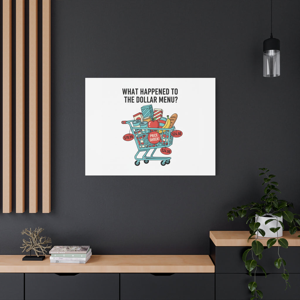What Happened to the Dollar Menu? Canvas | Grocery Prices Meme, Price Shock Wall Art