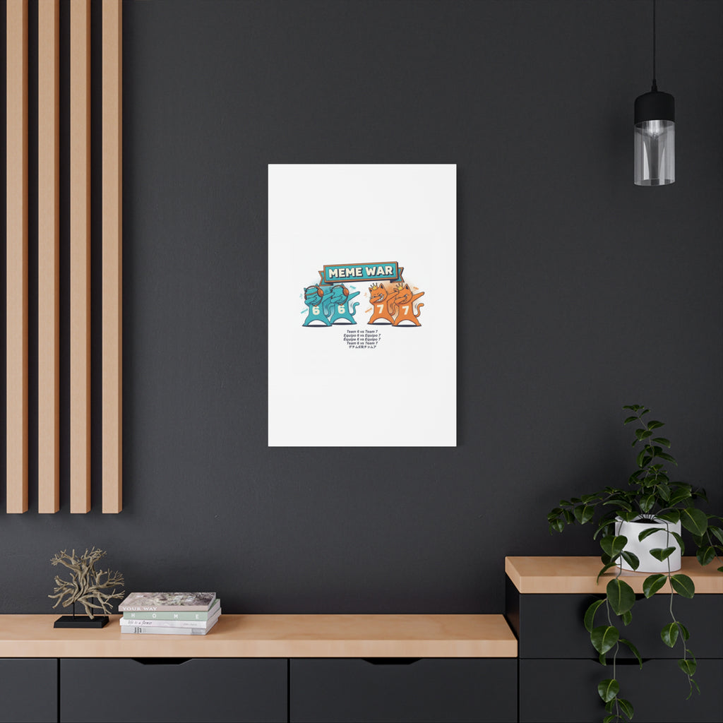 Meme War: Six vs. Seven Canvas Wall Art