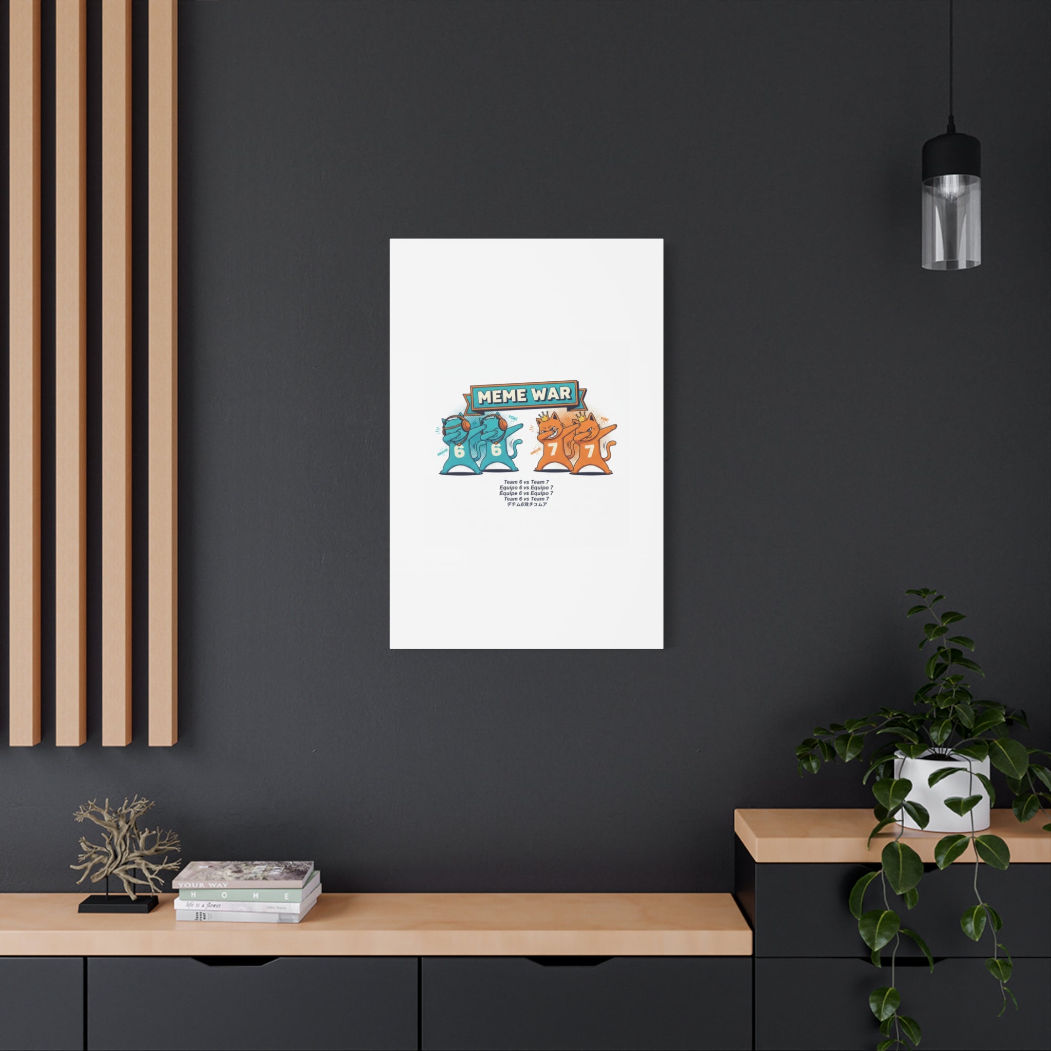 Meme War: Six vs. Seven Canvas Wall Art
