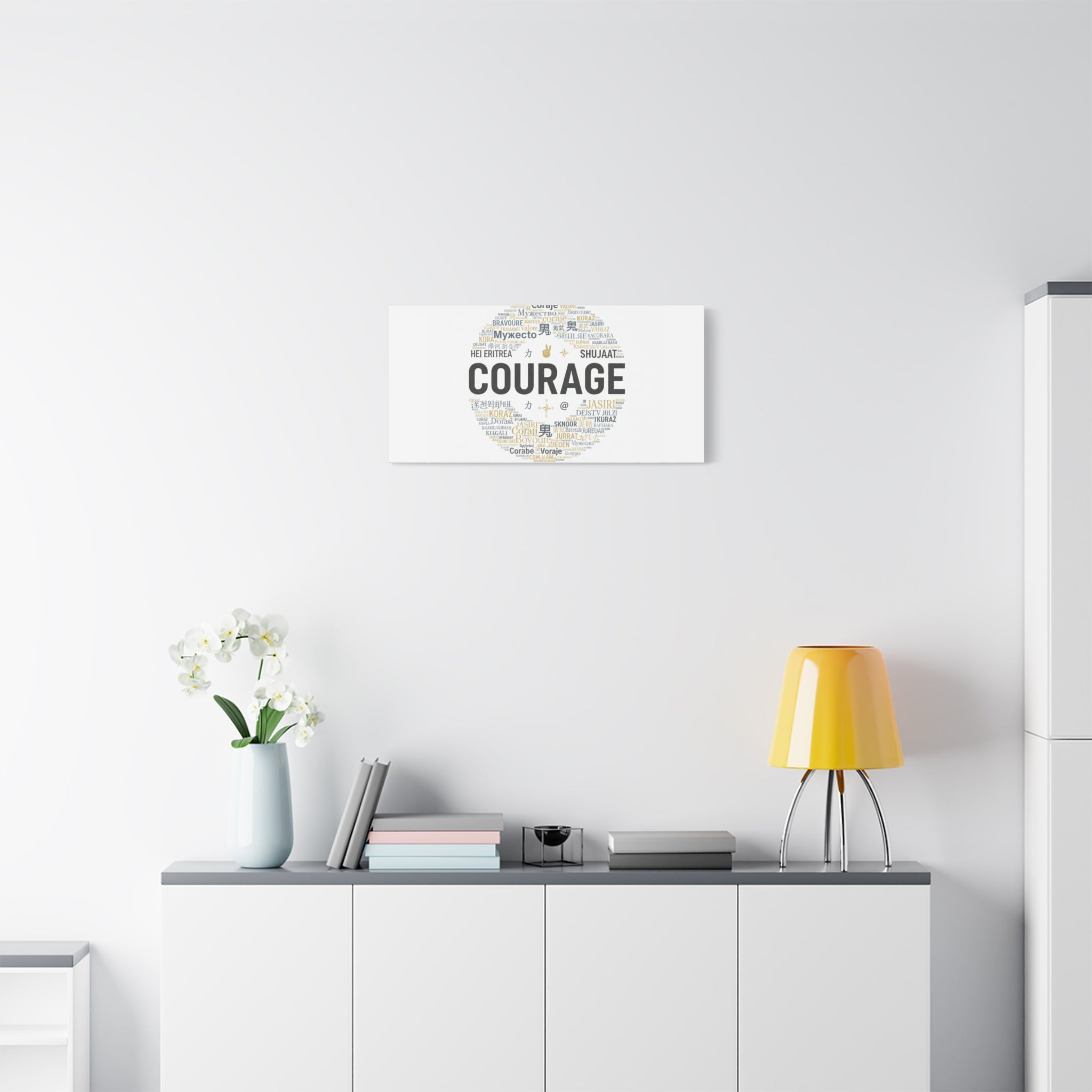 Courage Word Cloud Canvas | Fresh-Start Minimalism art print