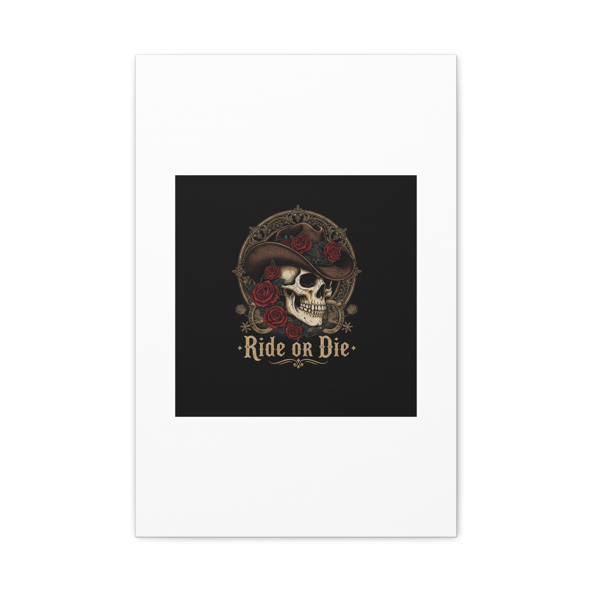 Ride or Die Skull Canvas | Western Skull Art, Gothic Americana
