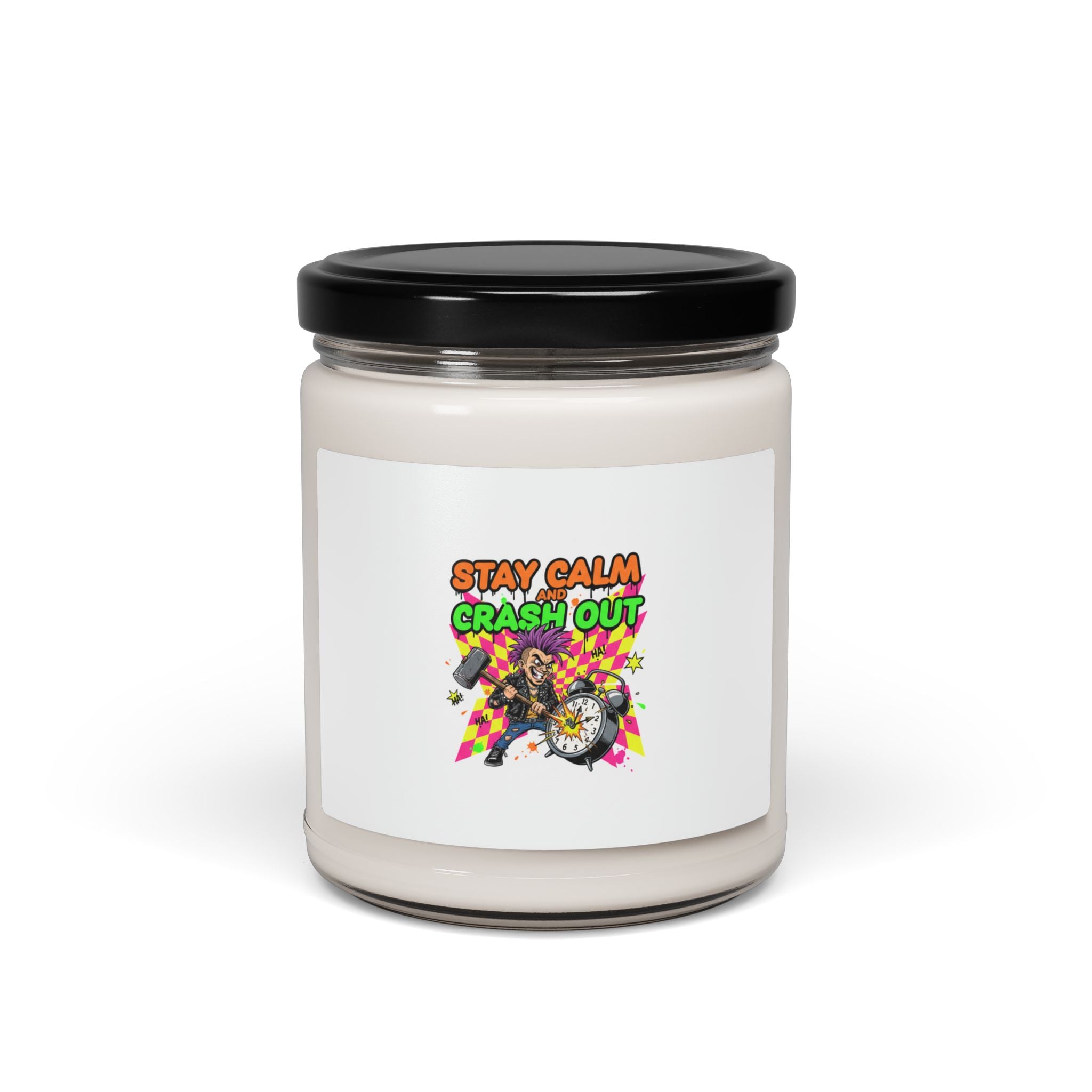 Crash Out Sticker Candle | neon meltdown, skate graffiti warning