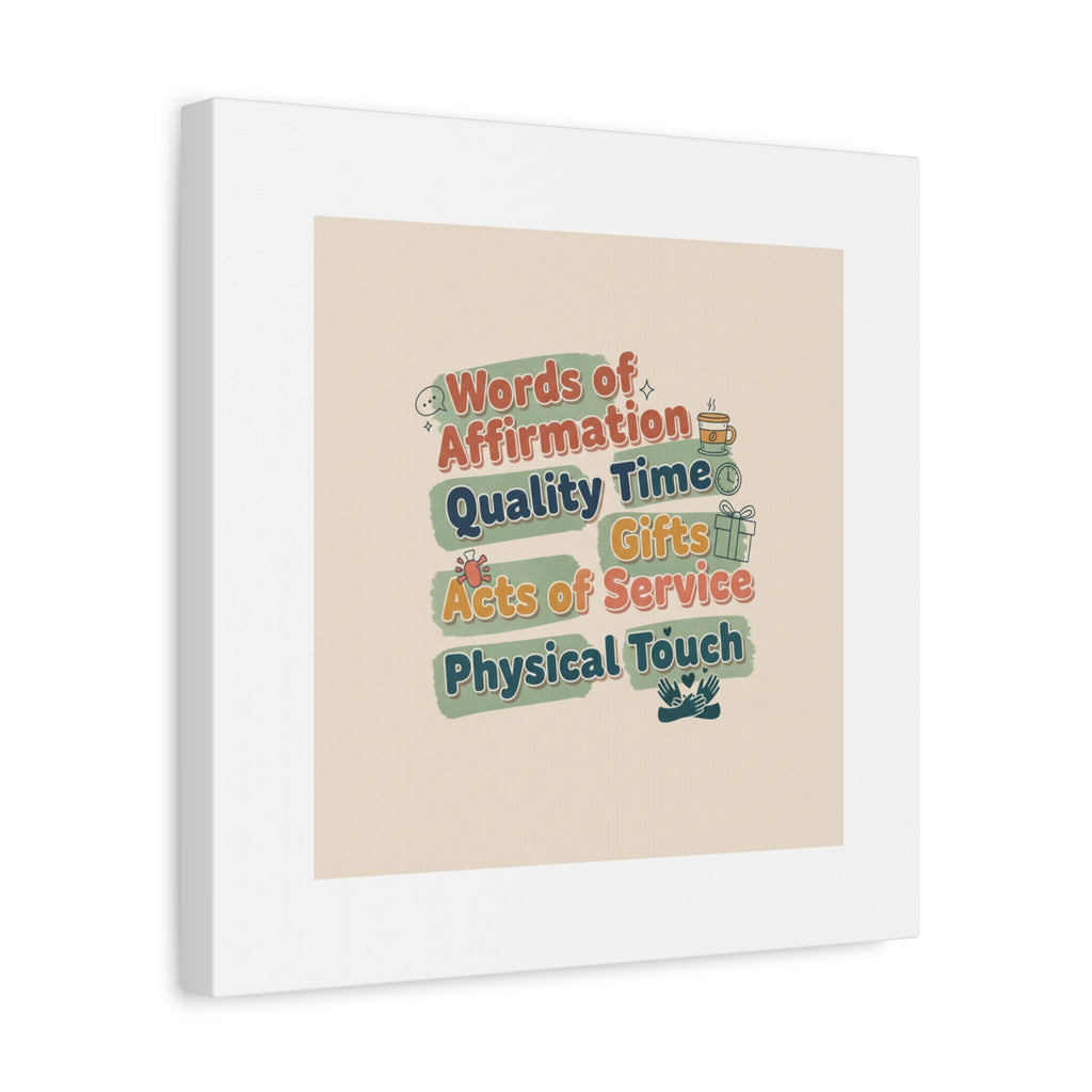 Love Languages List Matte Canvas Wall Art | love language meme, relationship humor