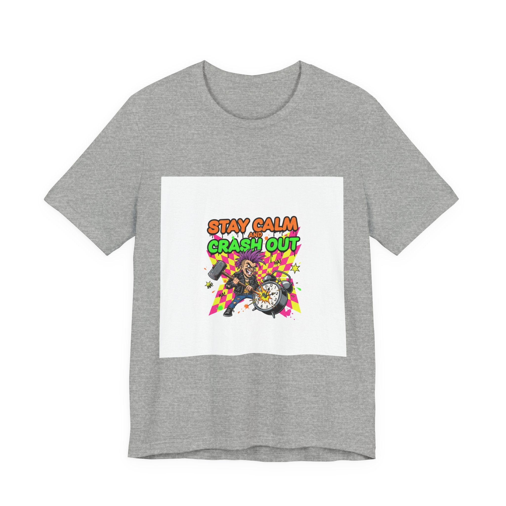 Stay Calm Crash Out Tee | meltdown shirt, neon graffiti streetwear