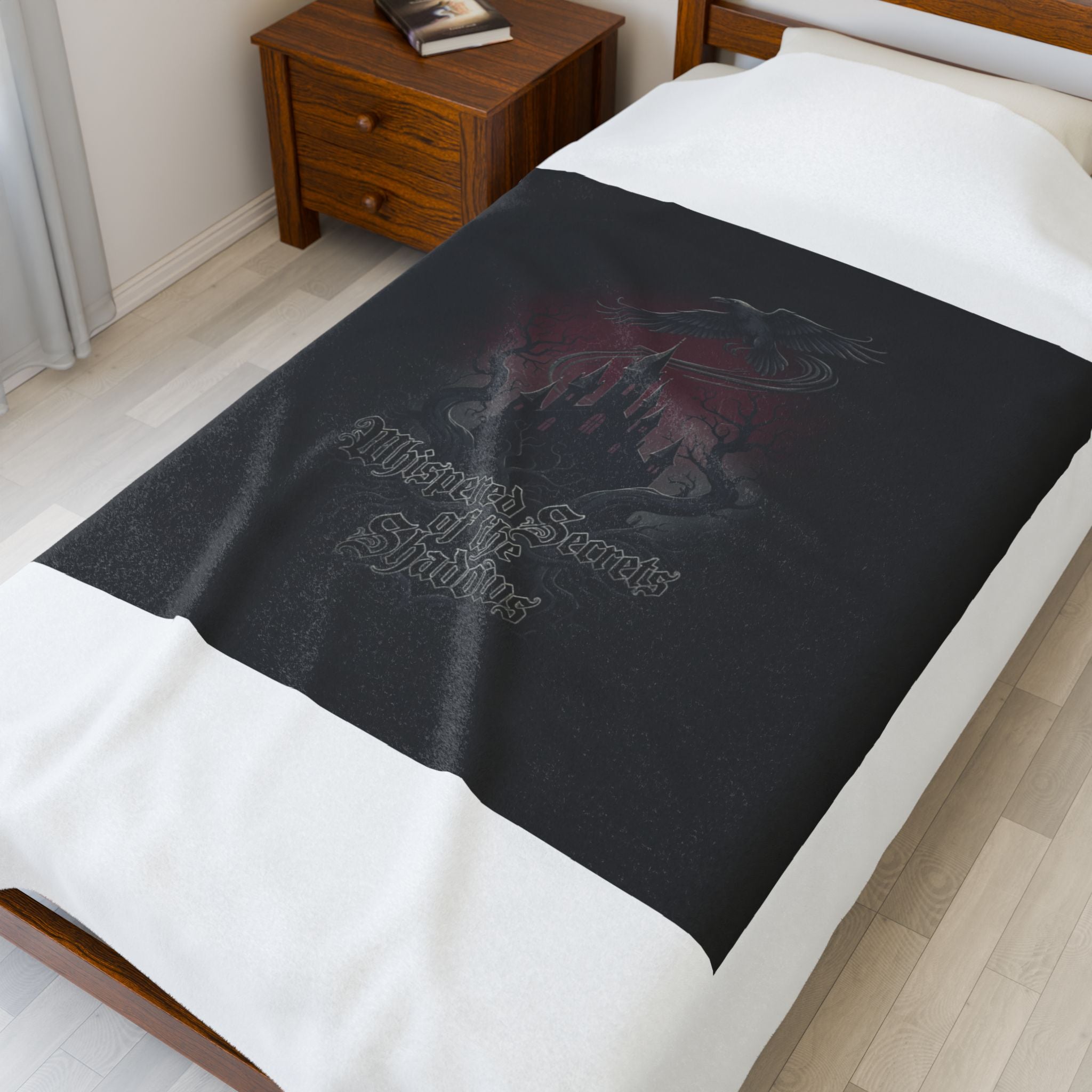 Medieval Castle Raven Velvet Throw Blanket | Castlecore, Dark Academia