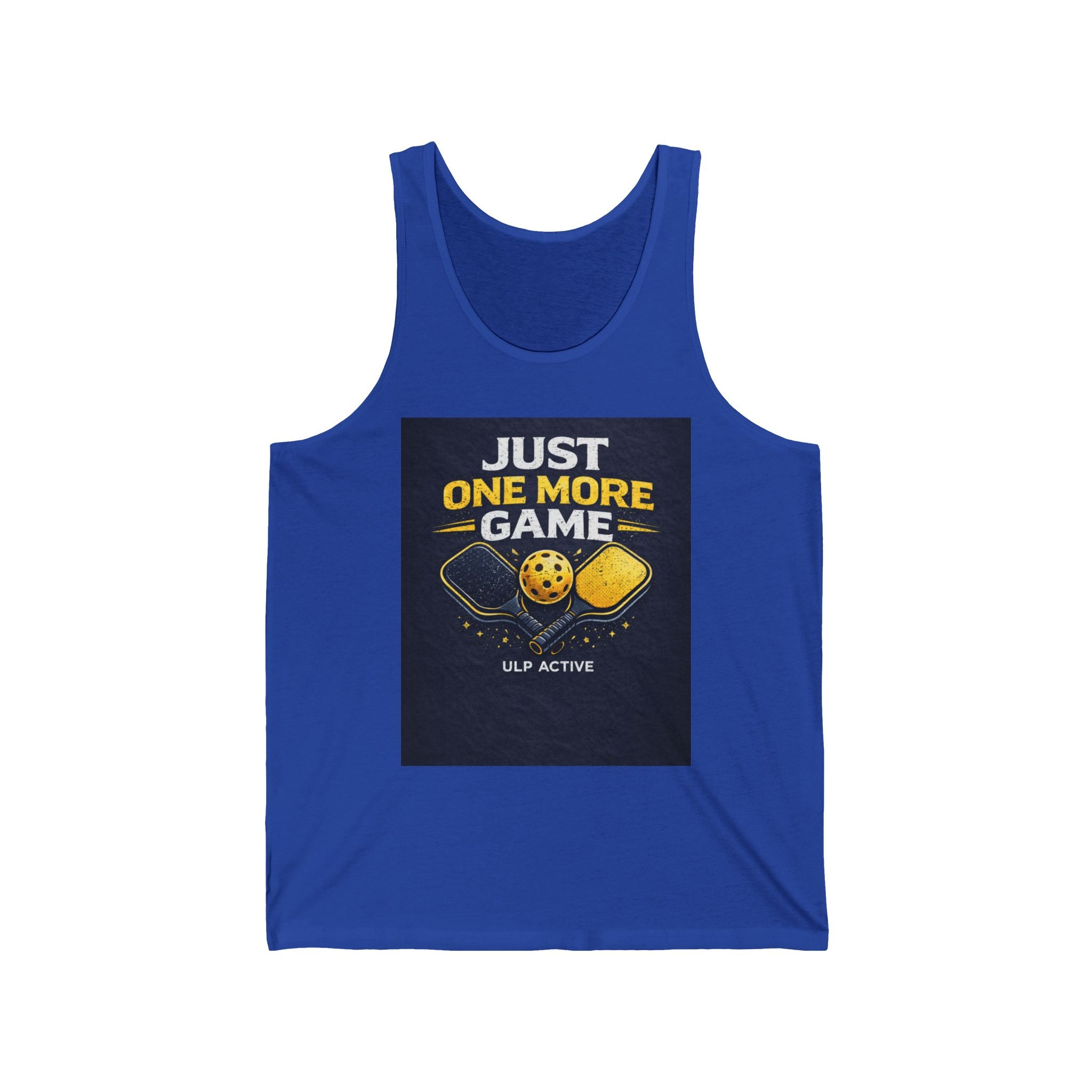Pickleball Tank Top - "Just One More Game" Athletic Court Graphic