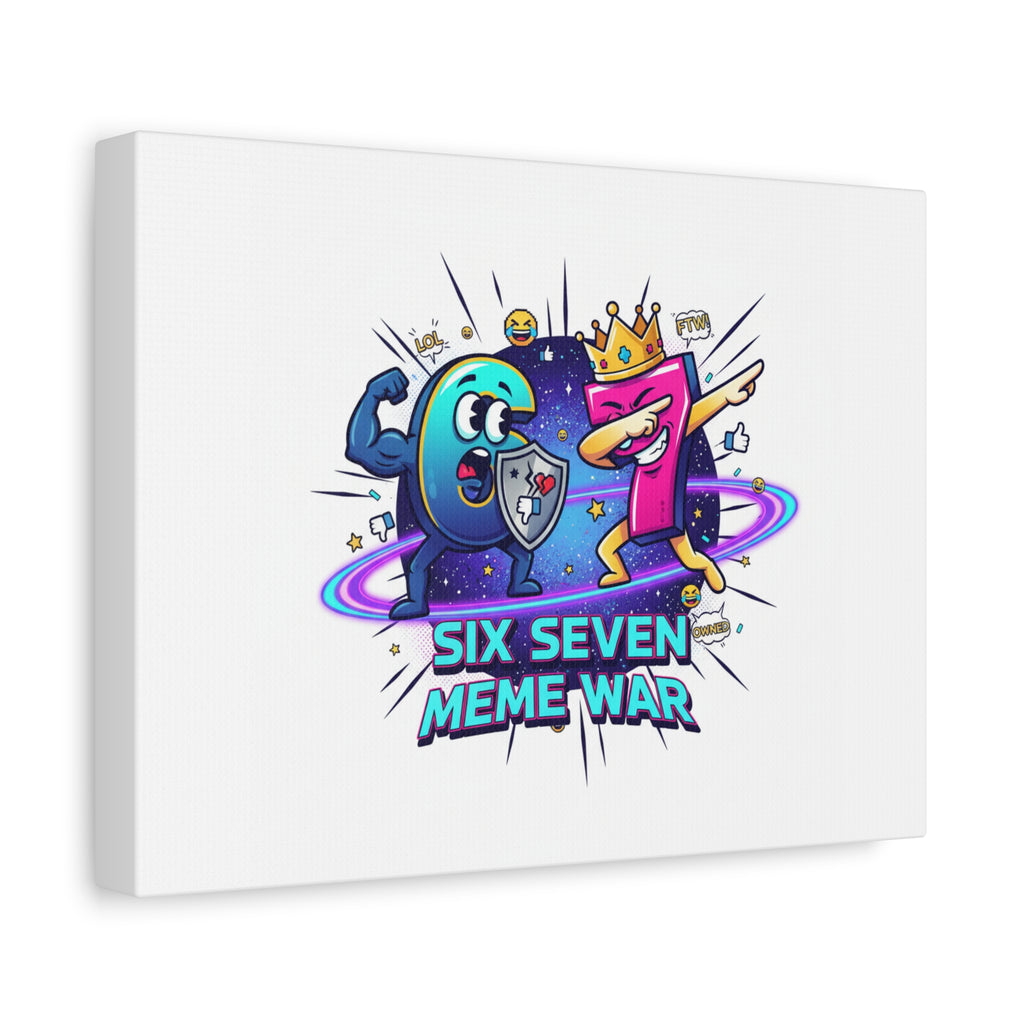 Six Seven Meme War Canvas | Legendary Internet Battle Art, Viral Culture Wall Decor