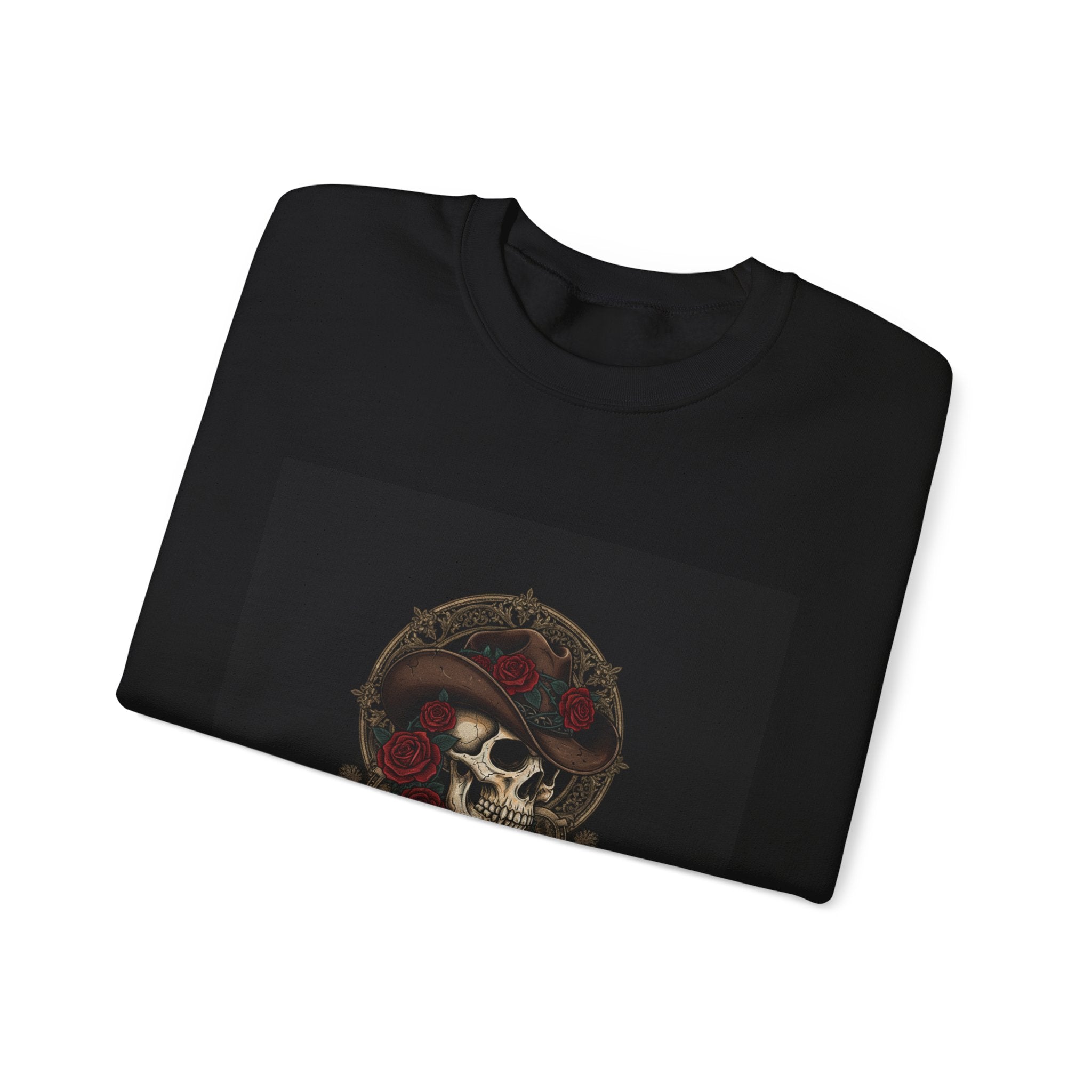 Ride or Die Skull Crewneck Sweatshirt | western skull art, gothic Americana