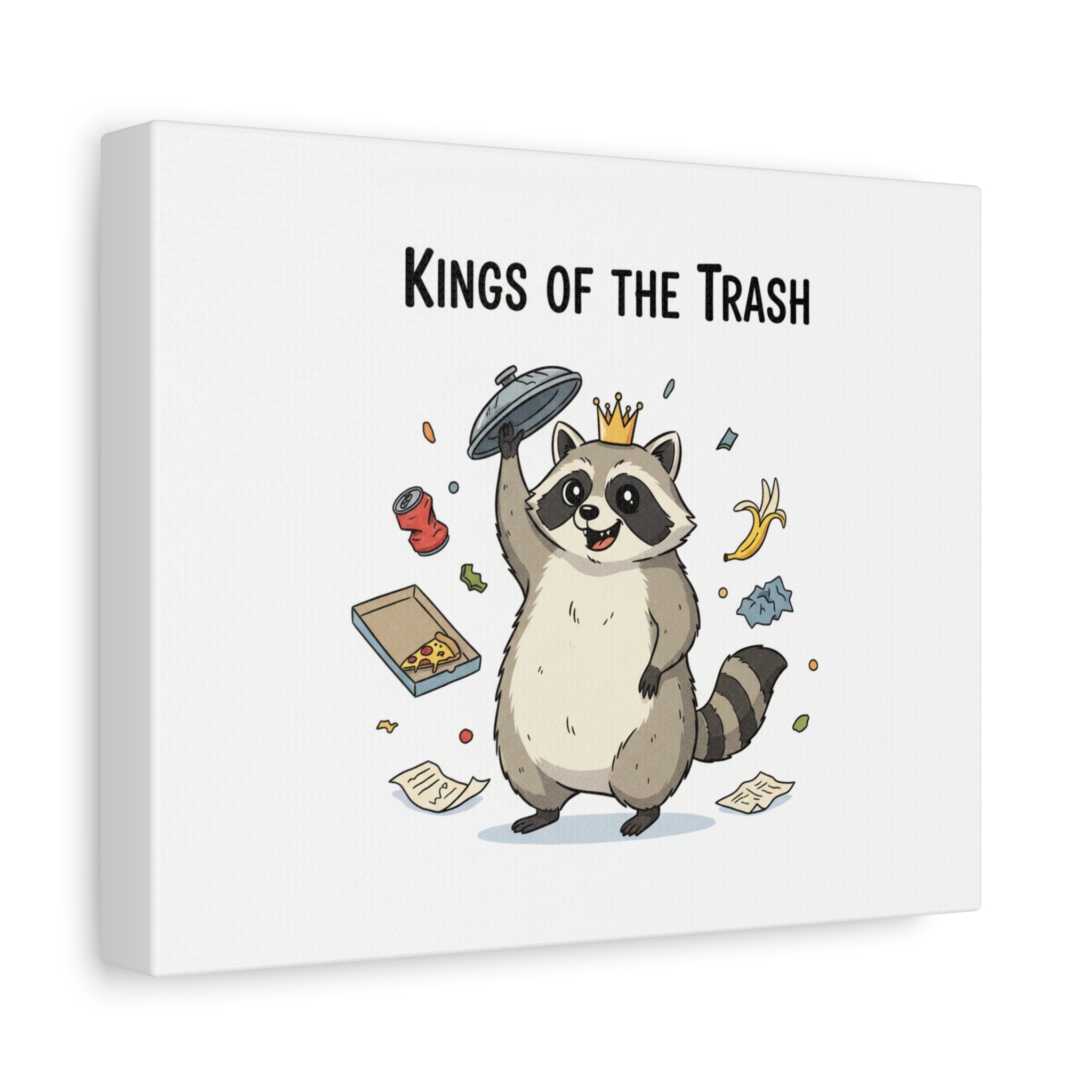 Kings of the Trash Canvas, Raccoon Doodle | Trash Panda, Goofy Critter Art