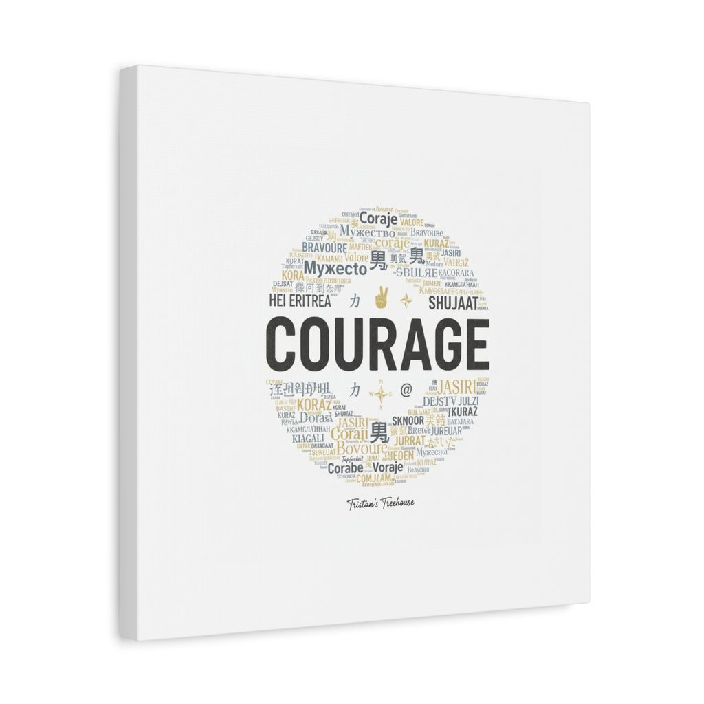 Courage Word Cloud Canvas | Fresh-Start Minimalism art print