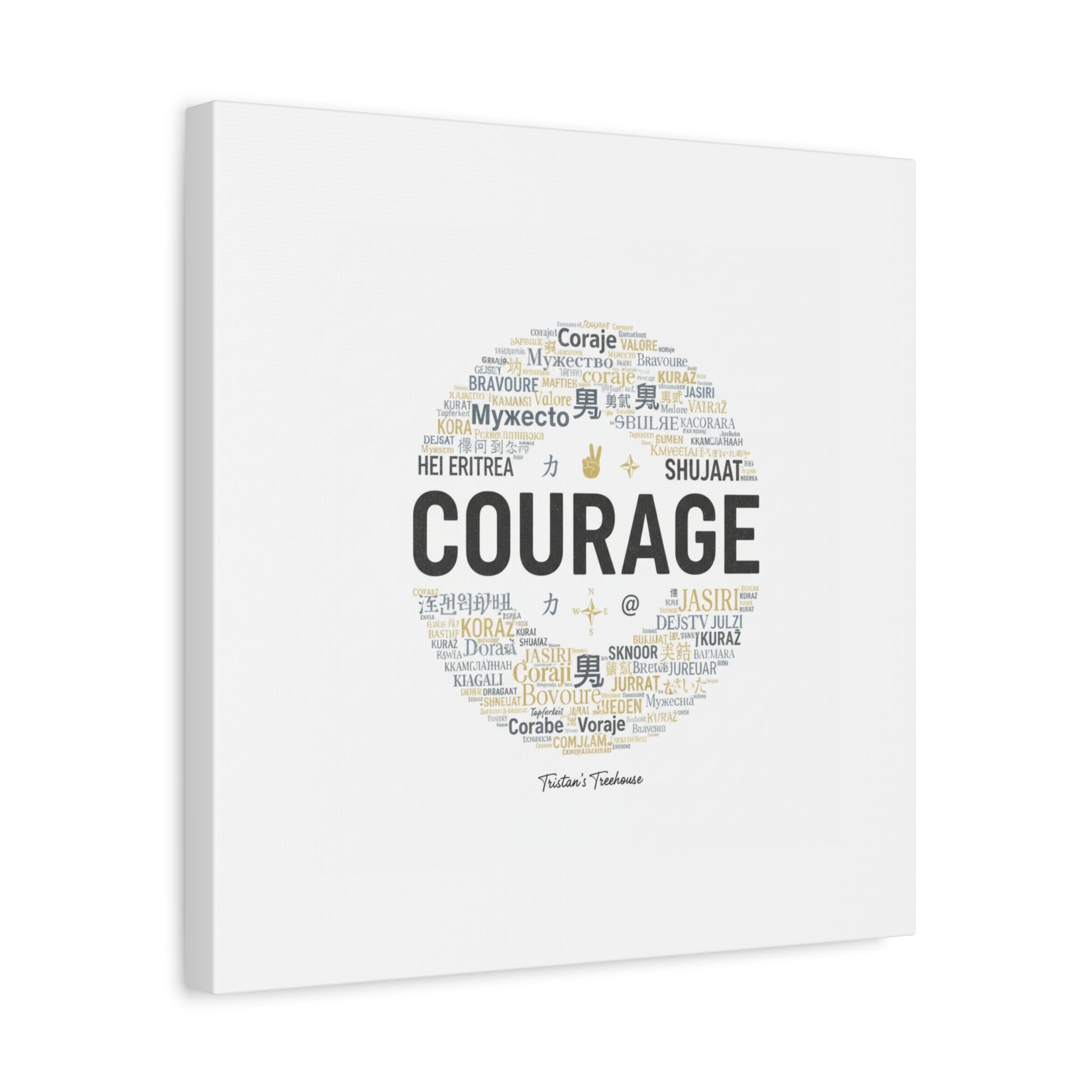 Courage Word Cloud Canvas | Fresh-Start Minimalism art print