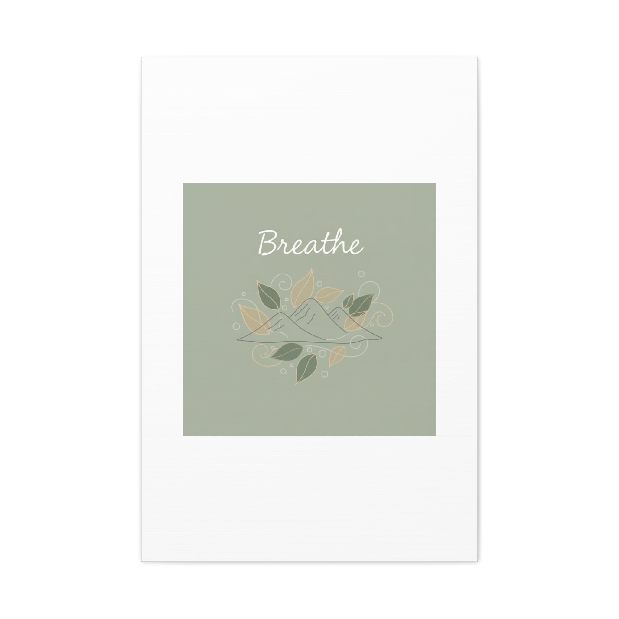 Breathe Mountain Line Canvas | Nature Symbols, Minimal Forest Wall Art