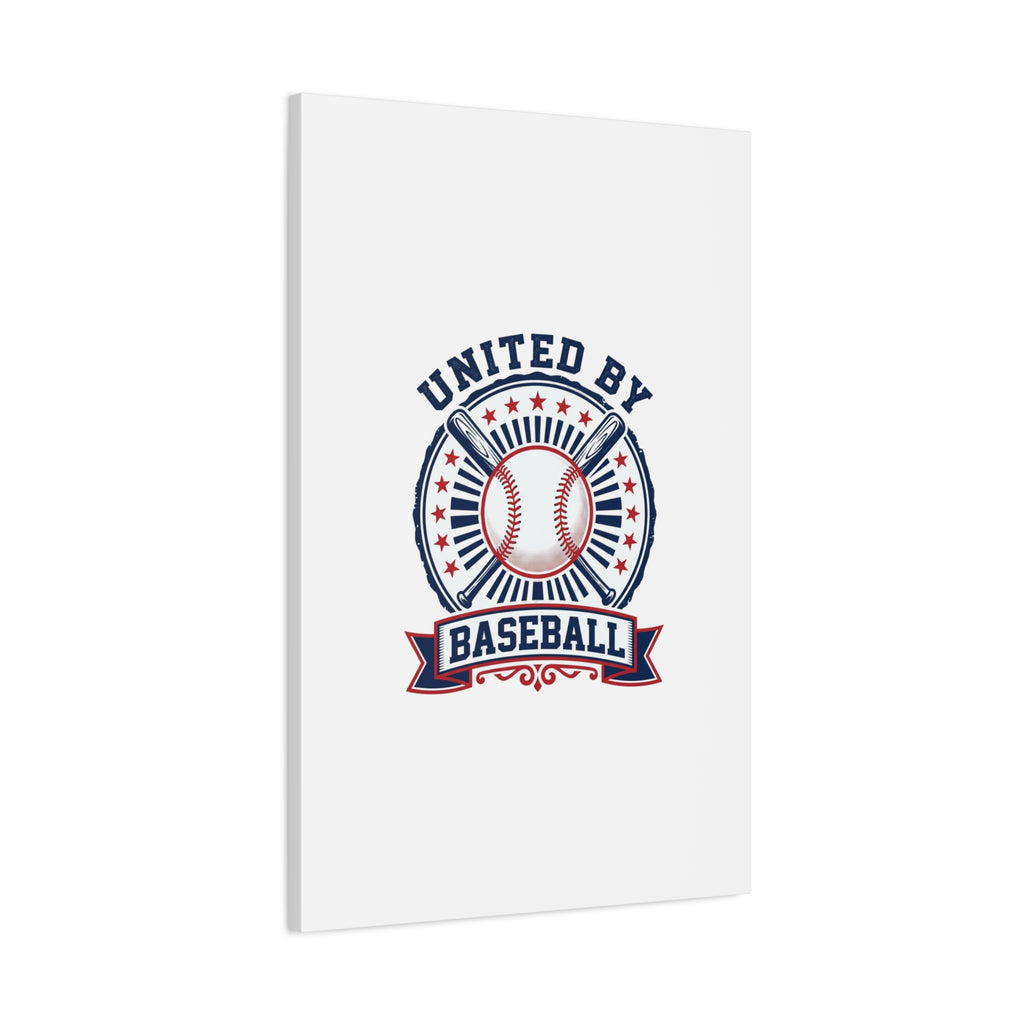 United by Baseball Canvas | Patriotic Baseball Graphic, Red White Blue Wall Art