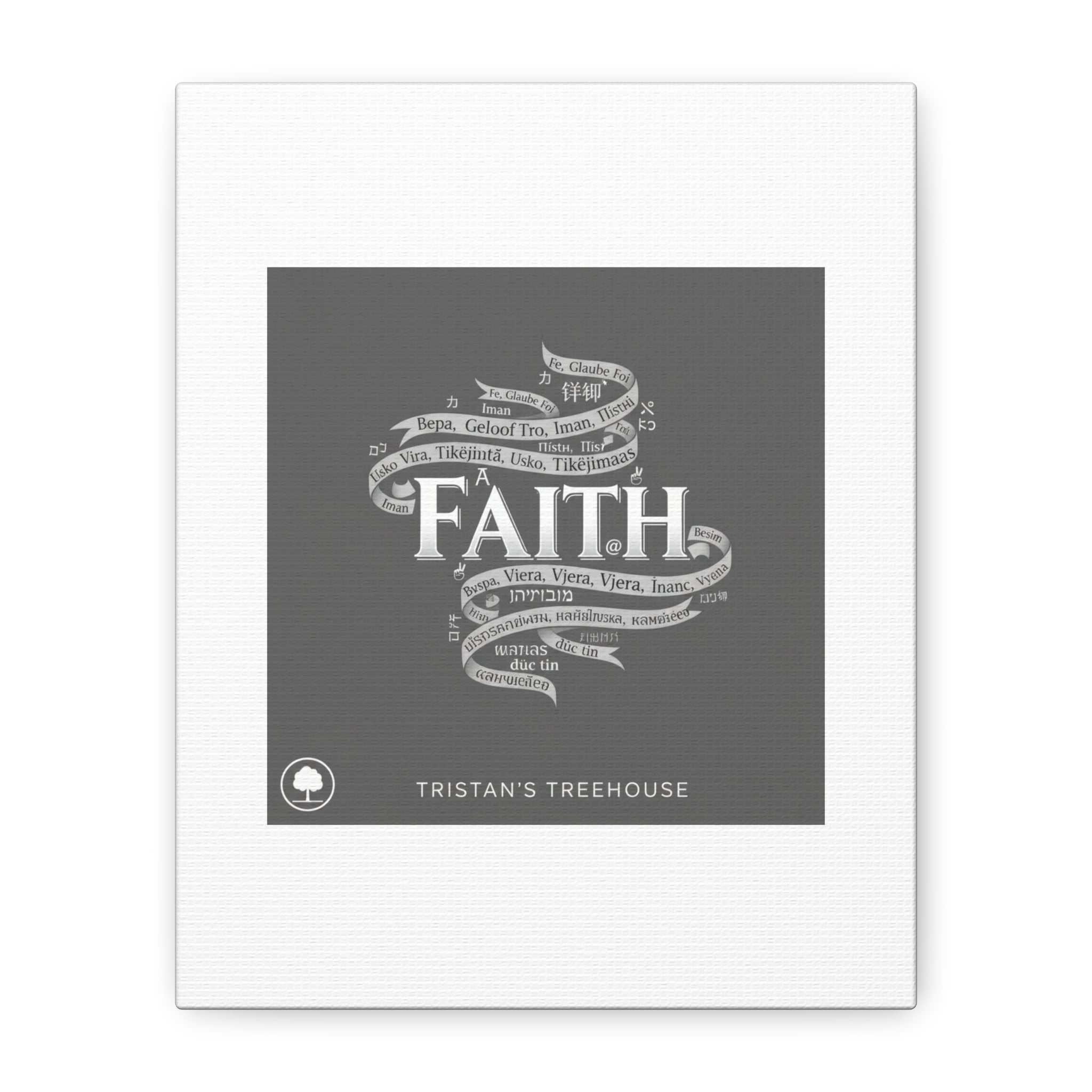 handwritten faith ribbon Canvas | sketch aesthetic, doodle design