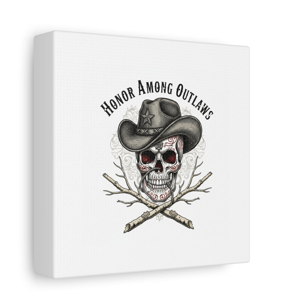 Honor Among Outlaws Canvas | Western Skull Art, Gothic Americana Desert Noir