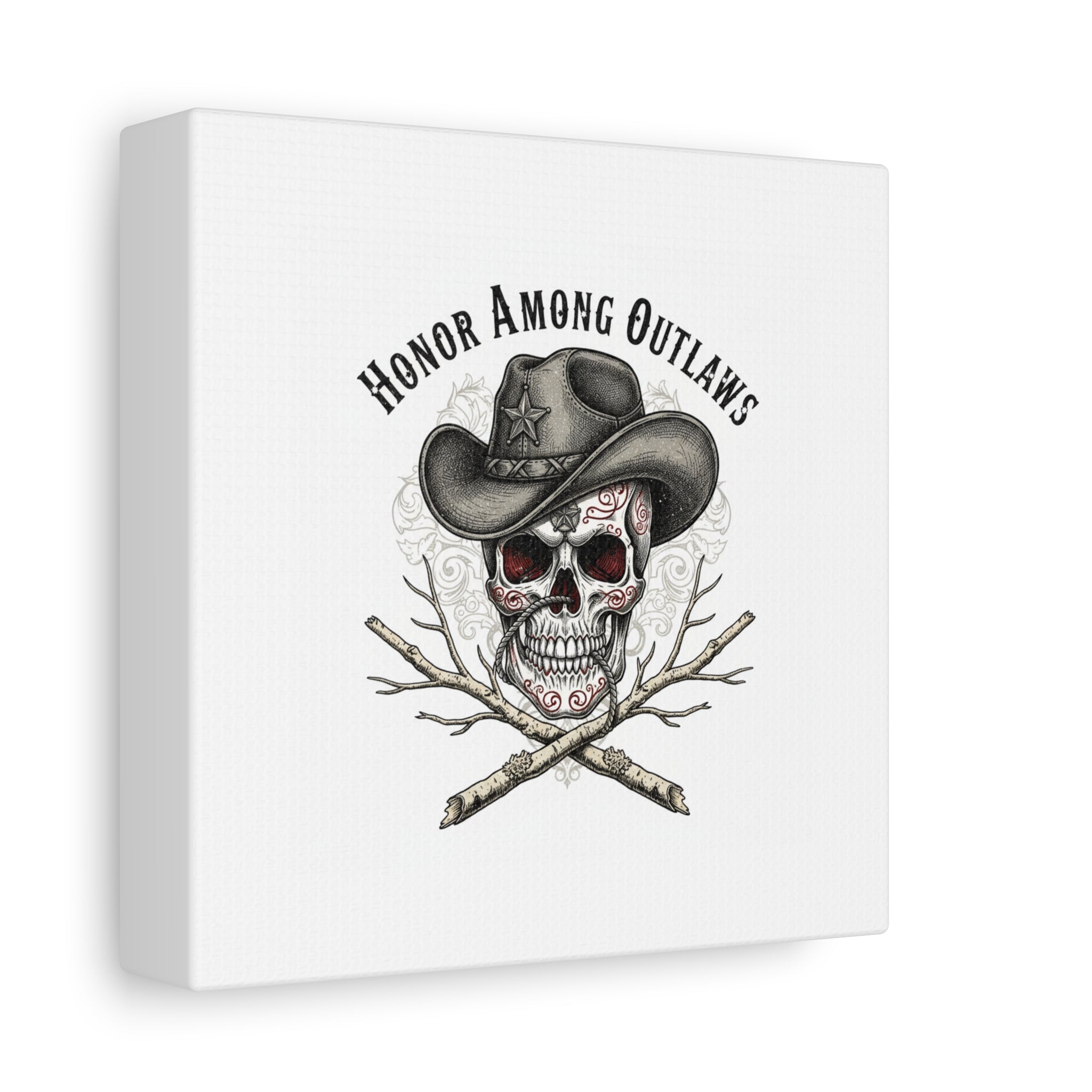 Honor Among Outlaws Canvas | Western Skull Art, Gothic Americana Desert Noir