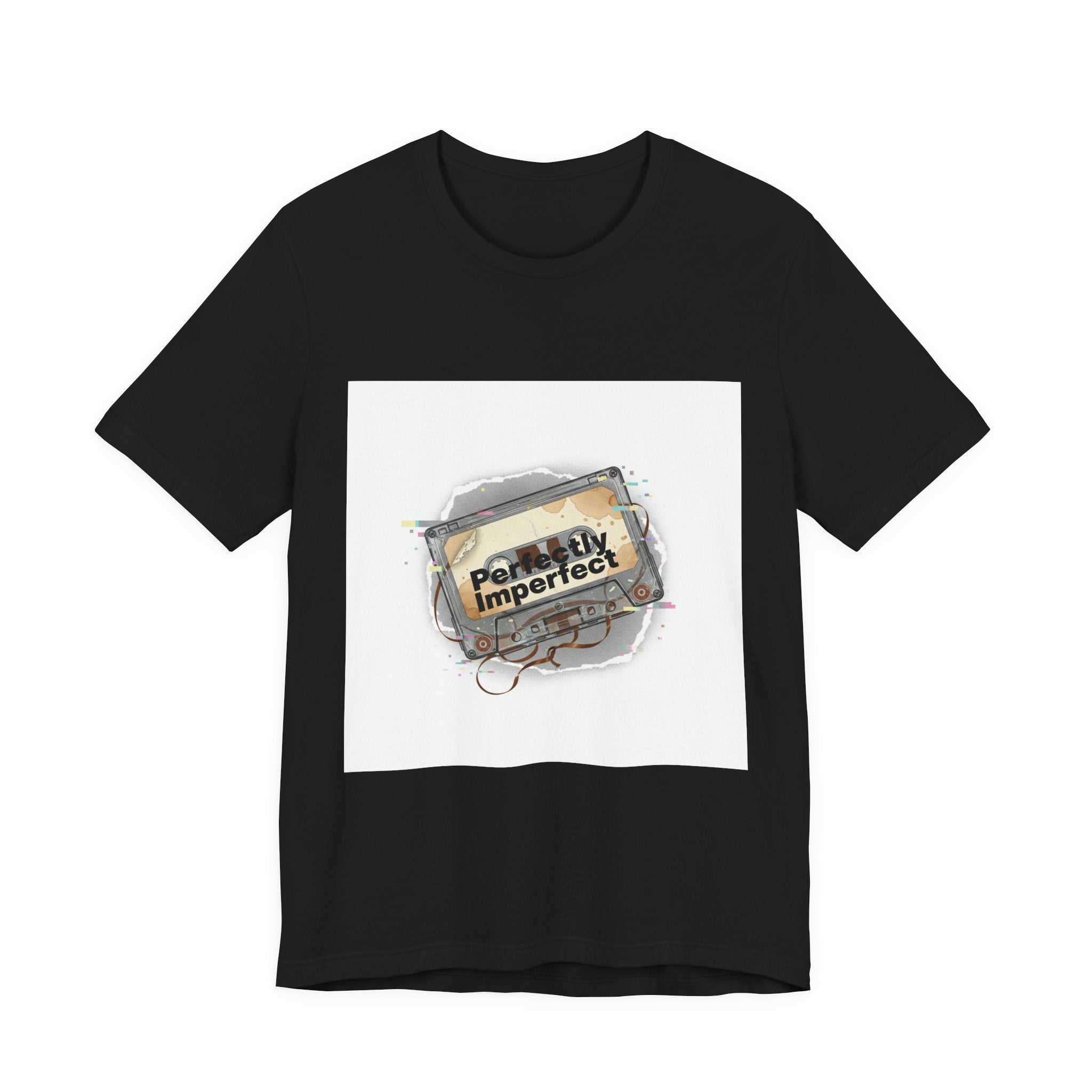 Glitch Cassette 'Perfectly Imperfect' Tee | glitch art shirt, retro tech nostalgic