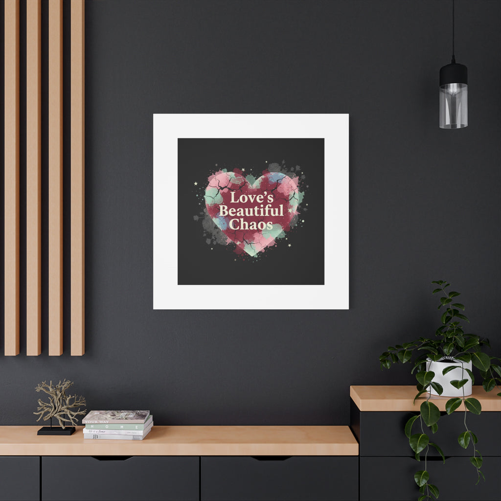 Love's Beautiful Chaos Canvas Print | Soft Grunge Hearts, Distressed Heart Art