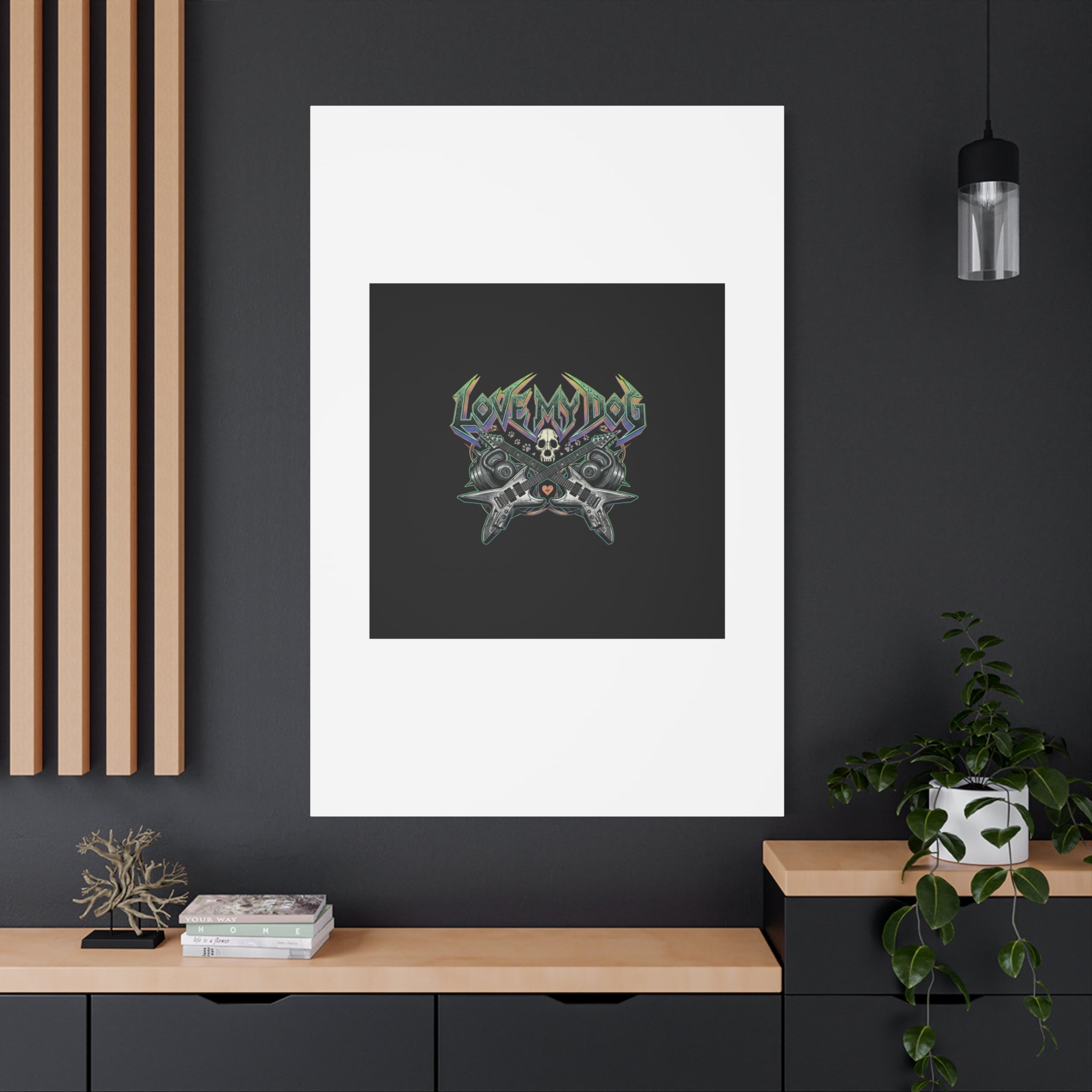 Love My Dog metal font Canvas | gothic wellness quote, edgy self-care merch