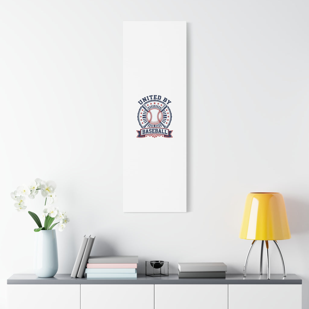 United by Baseball Canvas | Patriotic Baseball Graphic, Red White Blue Wall Art