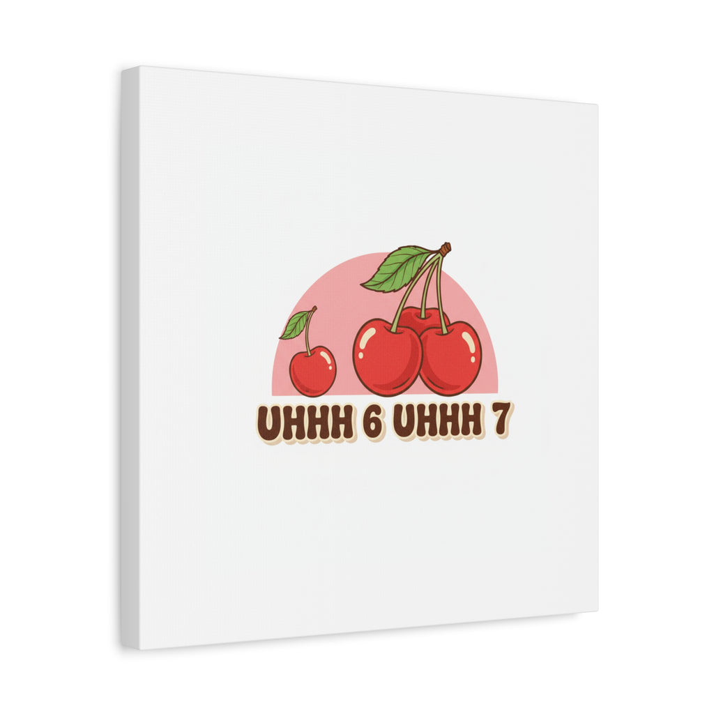 Six Severn Cherry Retro Graphic Canvas | kawaii fruit print, vintage cherry design